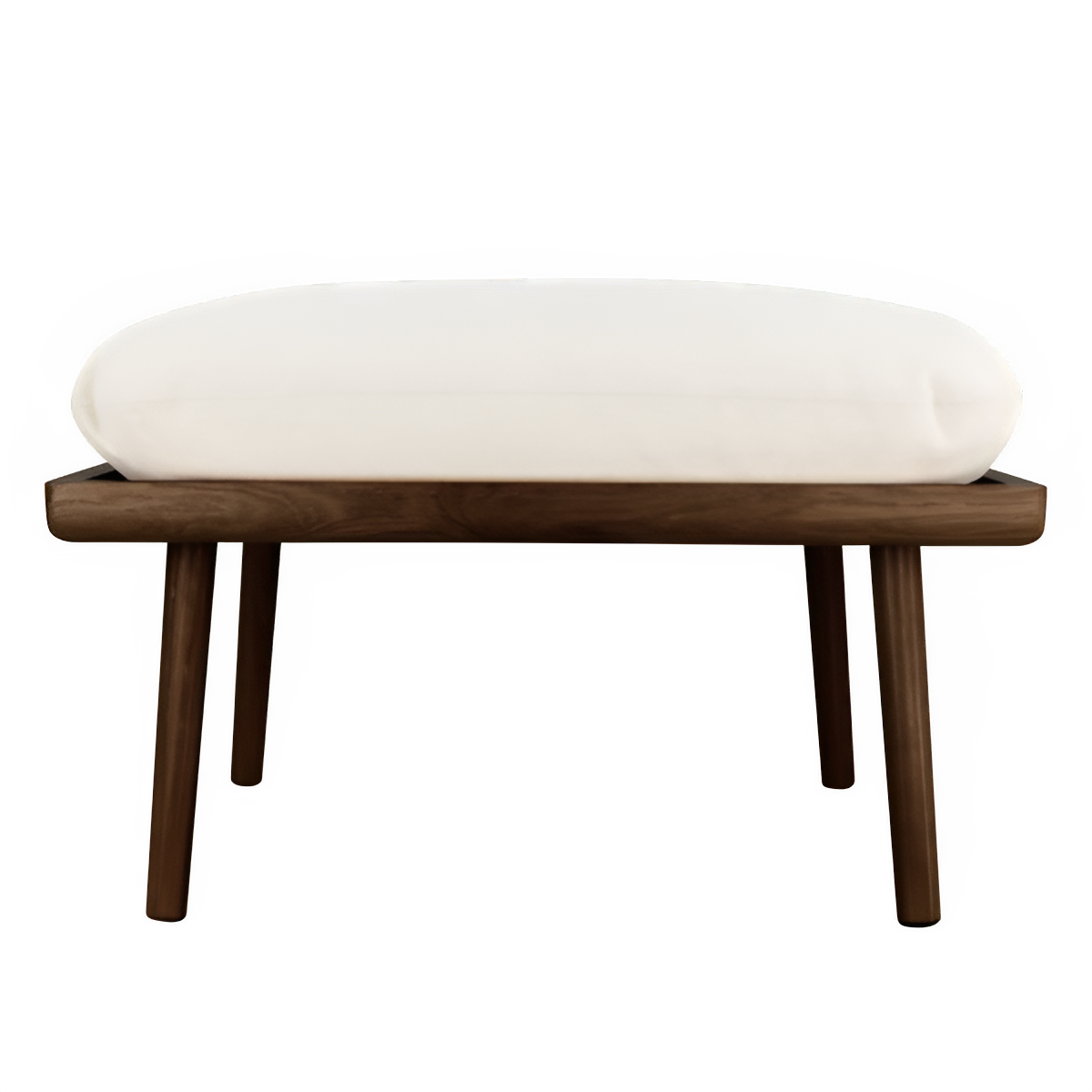 Lounge Around Shuffle Pouf beige with dark oak base