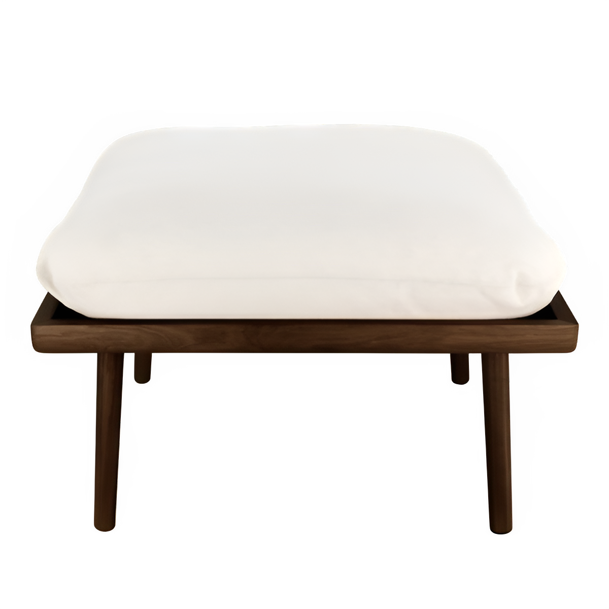 Lounge Around Shuffle Pouf beige with dark oak base