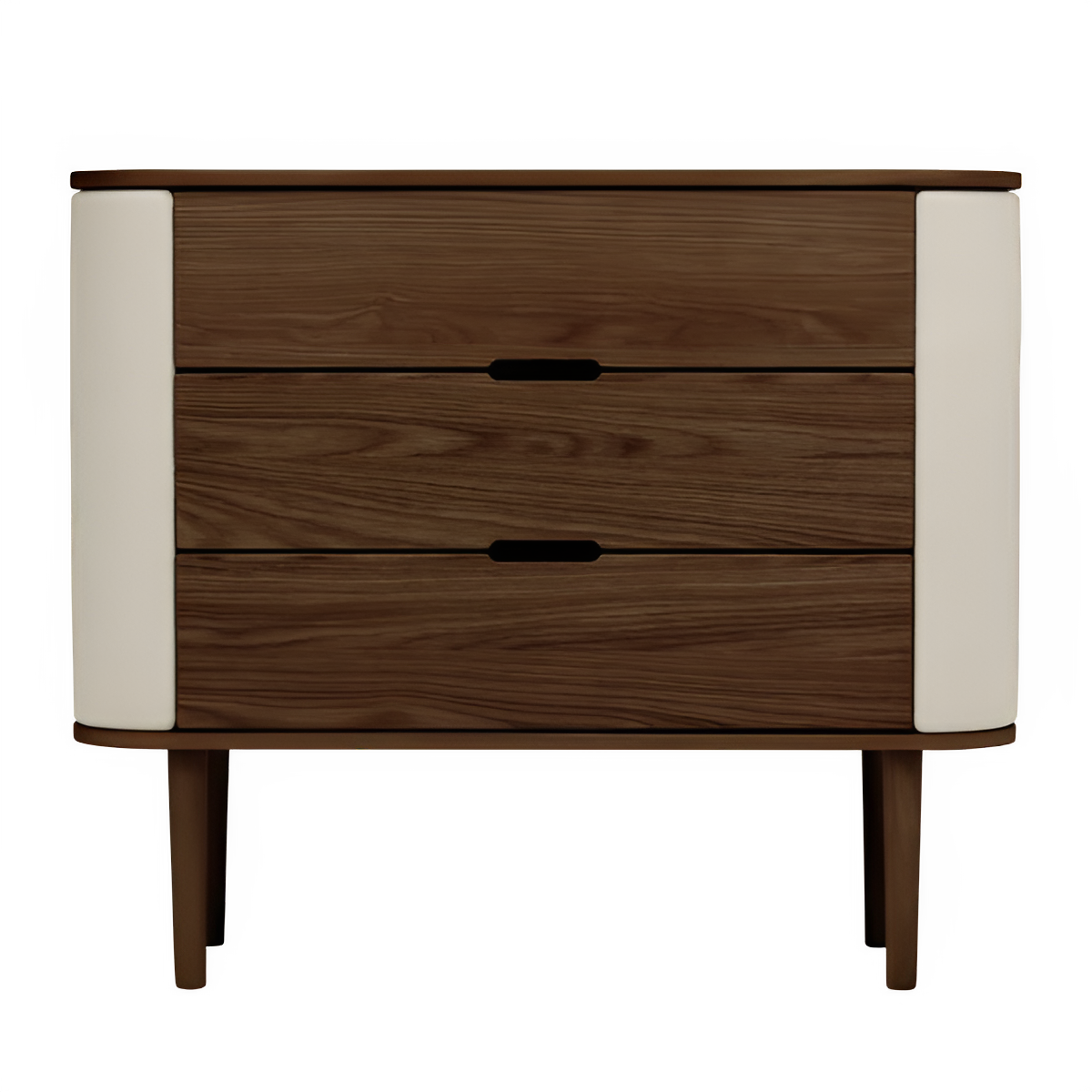 TREASURES cabinet in sandy color with a dark oak base