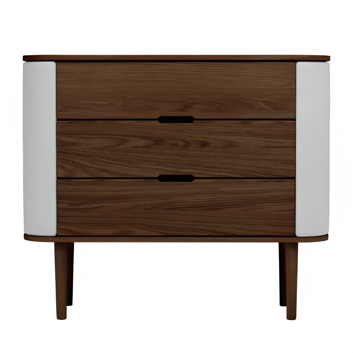 Schrank TREASURES gebrochenes Weiß mit dunklem Eichenfuß