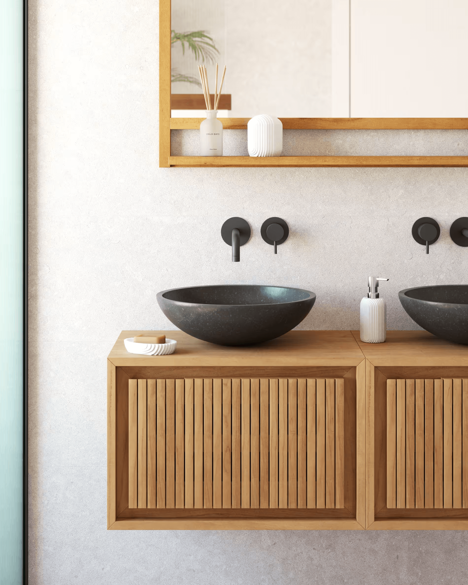 Umywalka nablatowa DELINA czarne lastryko La Forma Eye on Design