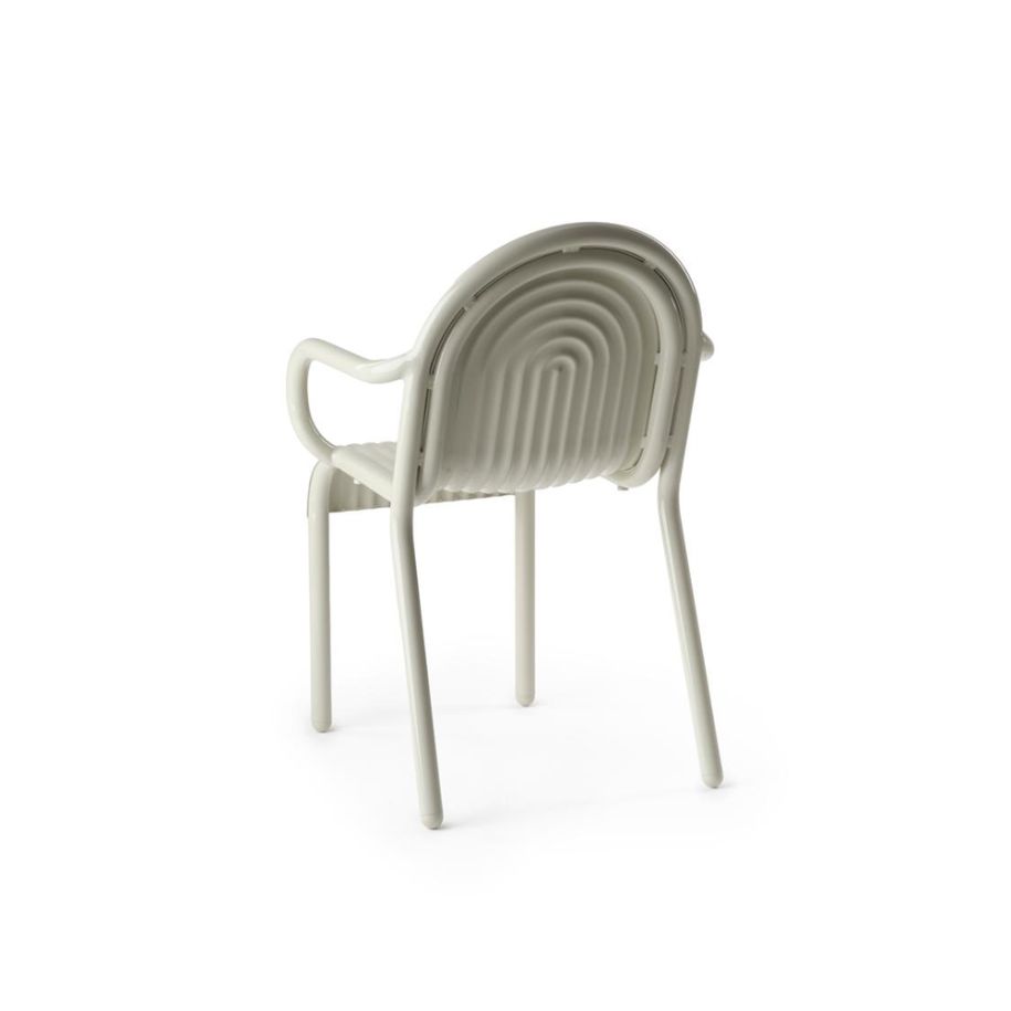 Krzesło z podłokietnikami zewnętrzne GROOVE złamana biel – Tom Dixon