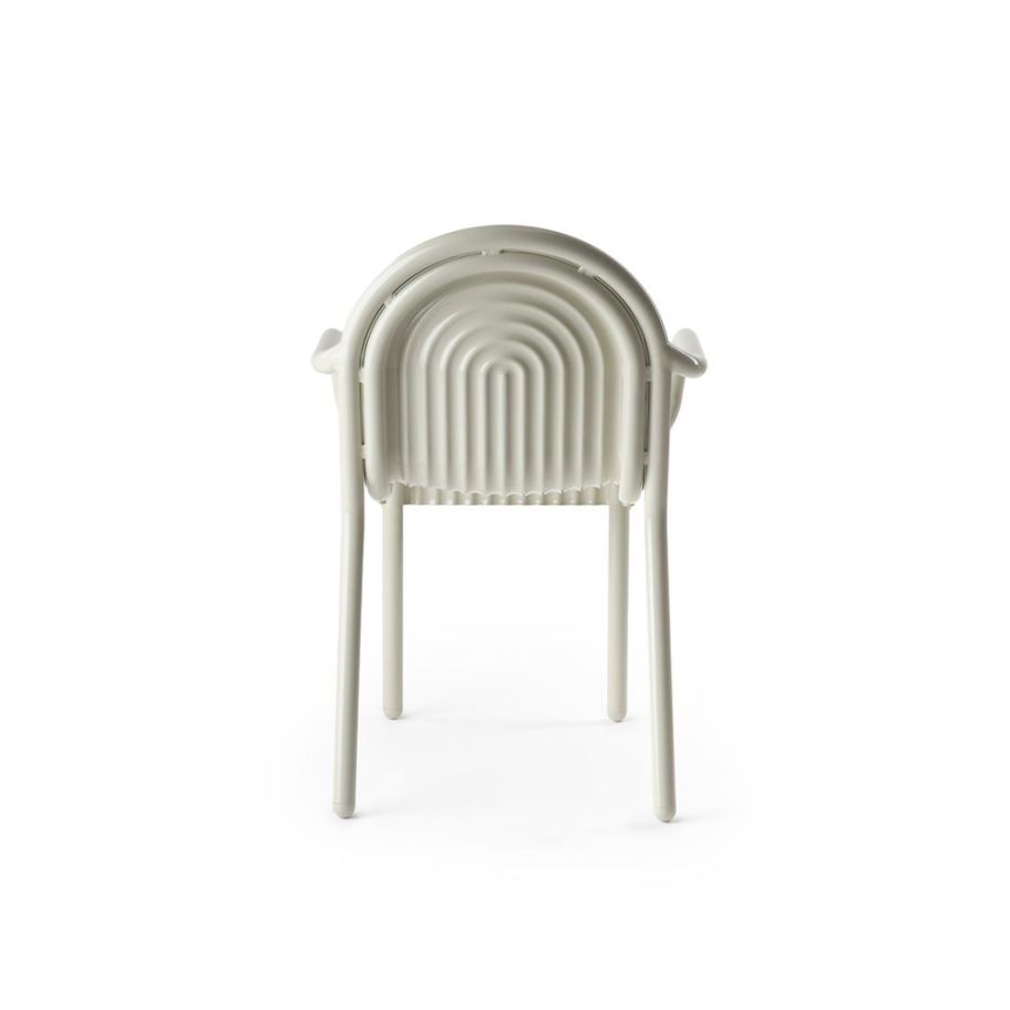 Krzesło z podłokietnikami zewnętrzne GROOVE złamana biel – Tom Dixon