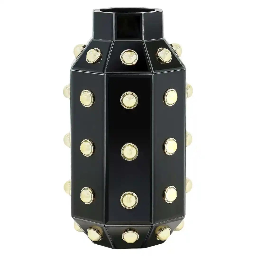 Vase JUSTA schwarz mit Gold