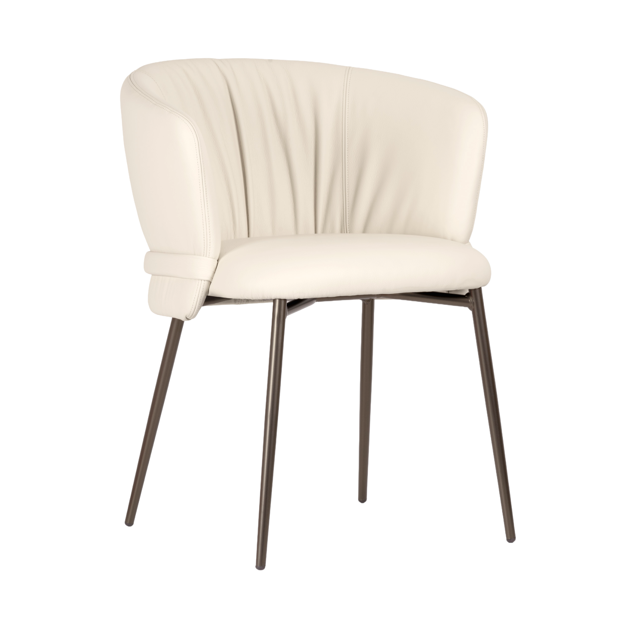 Sessel VANILLA gepolstert mit braunem Metallgestell