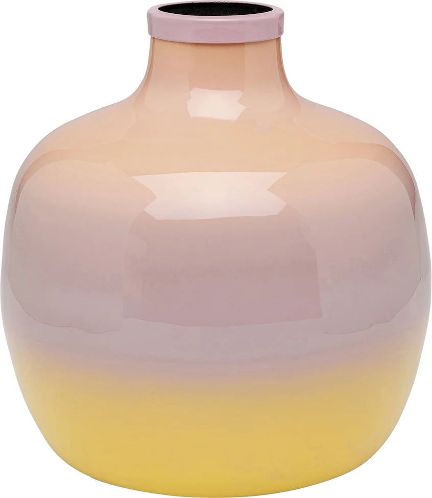 RICI vase yellow with light pink