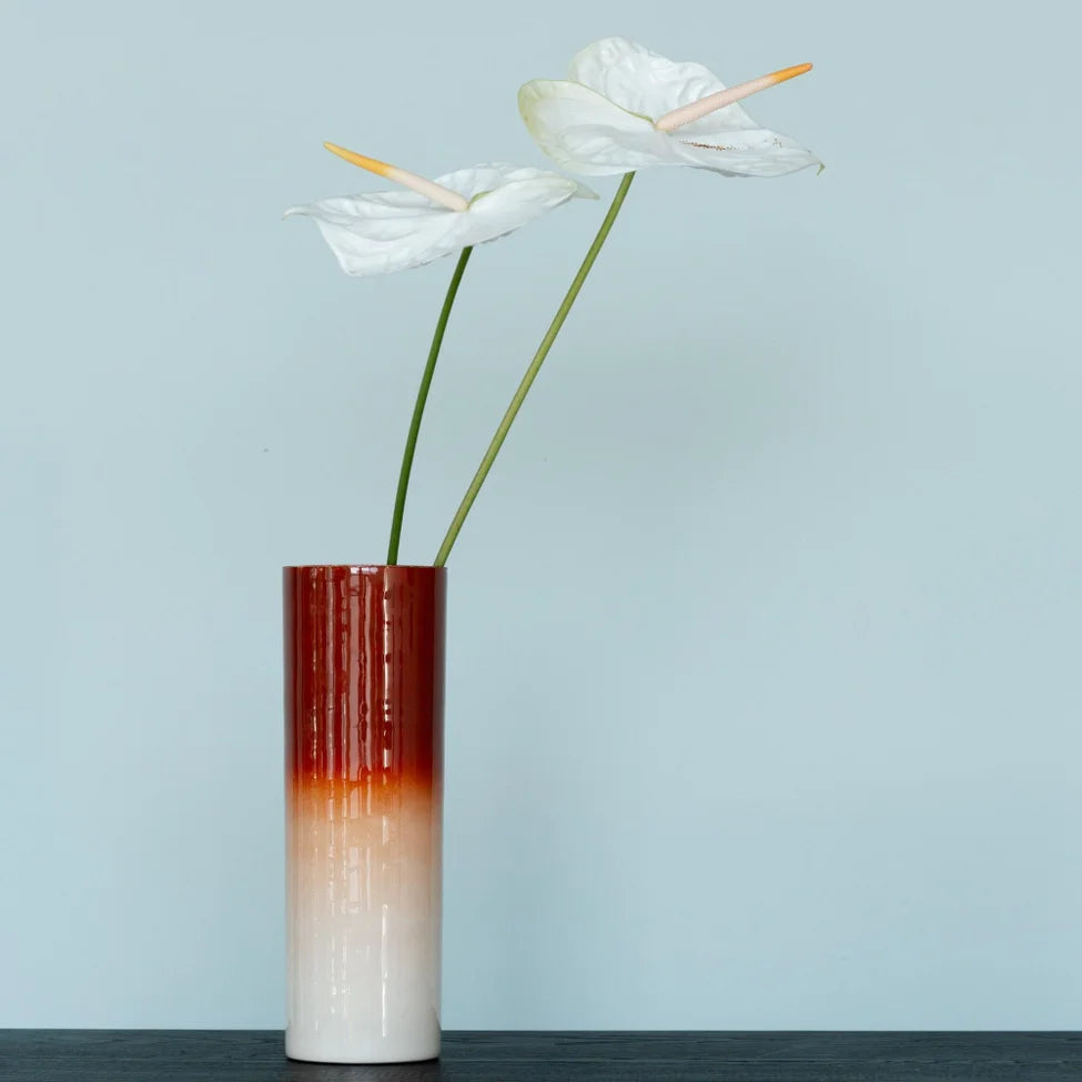 RICI vase in red with beige