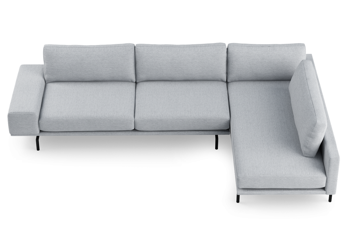 Brixton Upholstered Right-Hand Corner Sofa for 4 People with Black Base