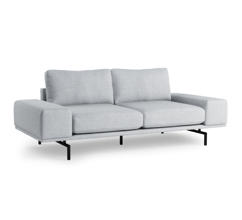 2-Seater Sofa BRIXTON Upholstered with Black Base