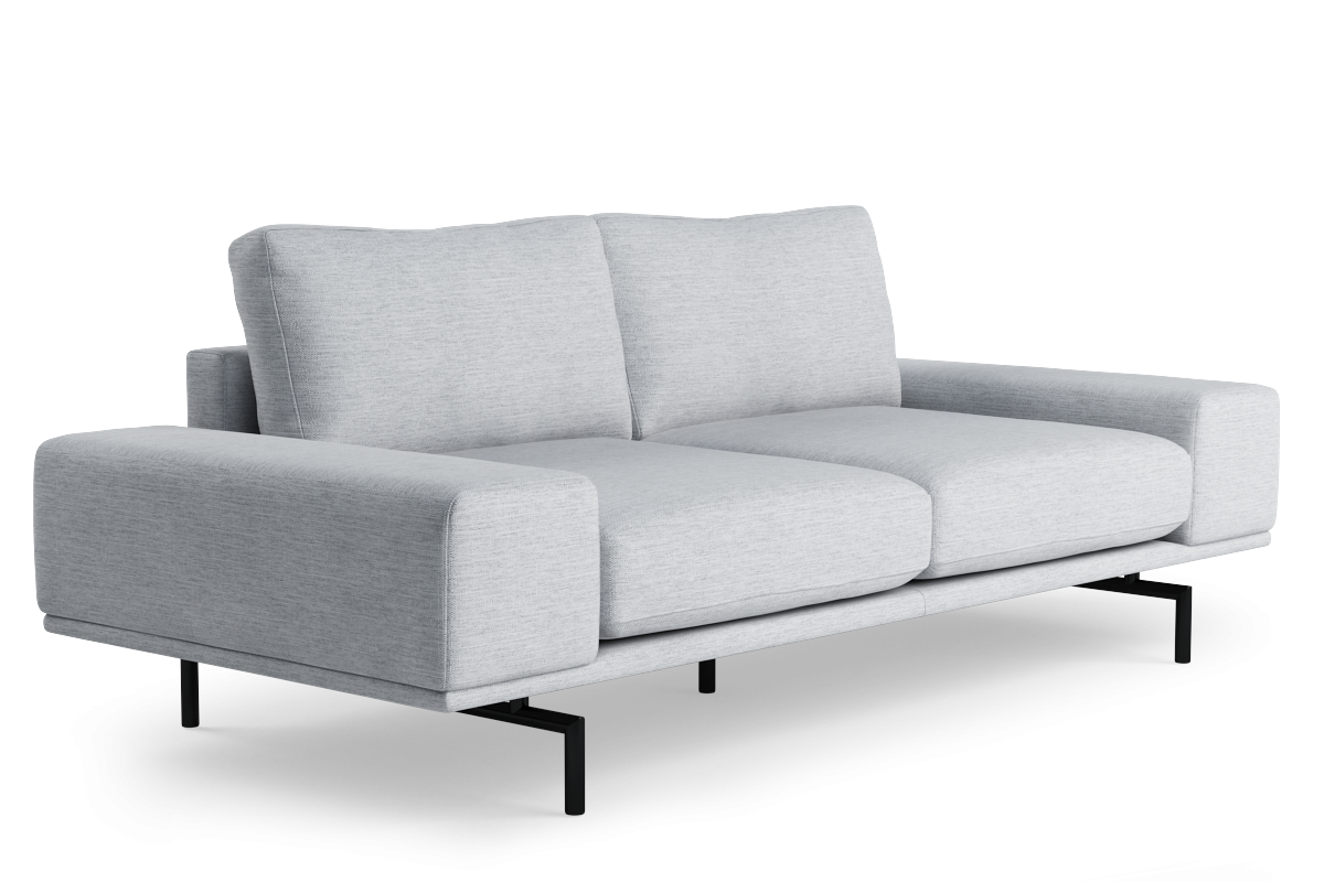 2-Seater Sofa BRIXTON Upholstered with Black Base