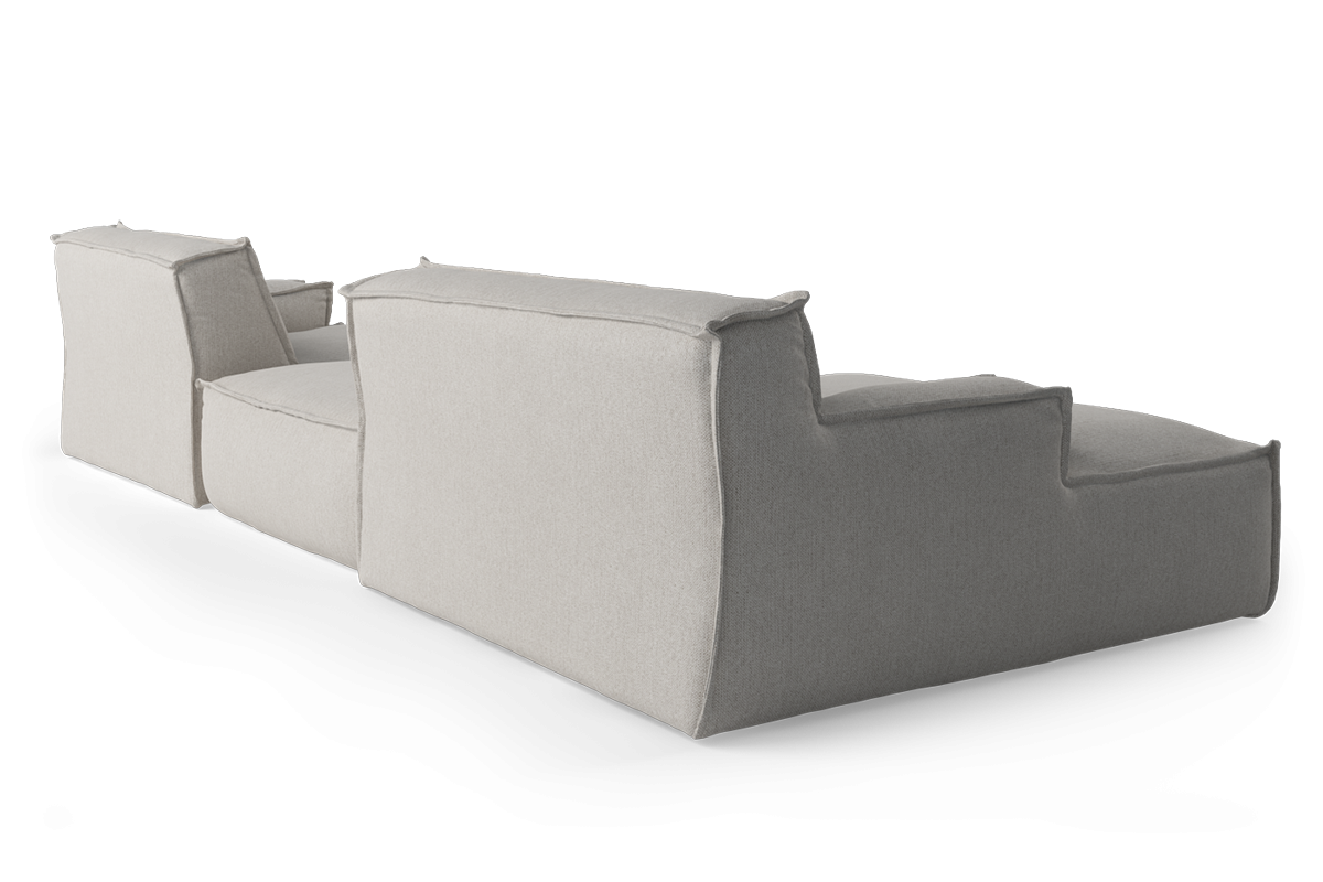 Left-facing upholstered modular corner sofa for 4 people with footrest - DRIFTER