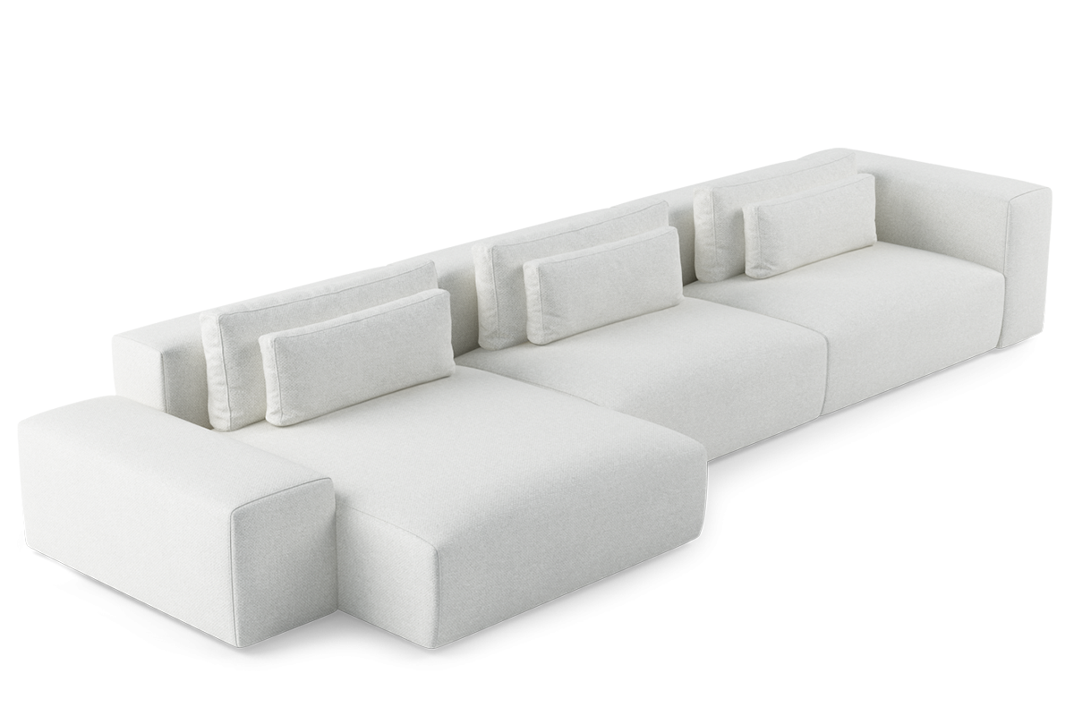 Left-facing modular sofa for 5 people FLAVIO upholstered