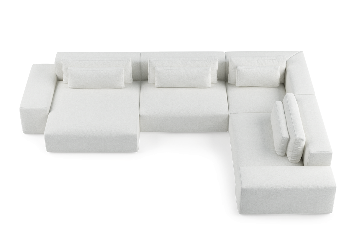 Right-facing U-shaped modular sofa FLAVIO upholstered