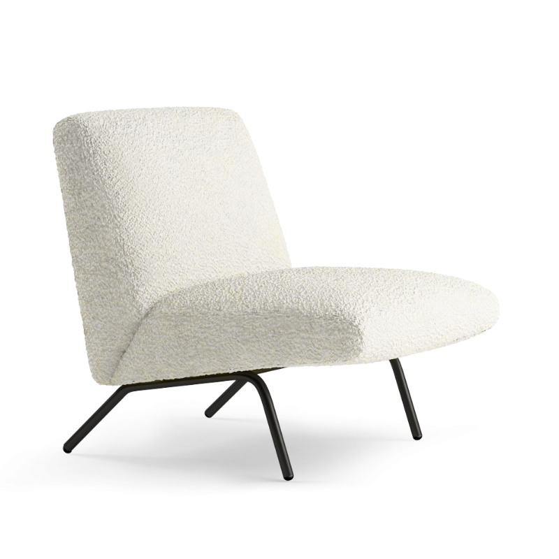 Upholstered LINO Armchair with Black Base