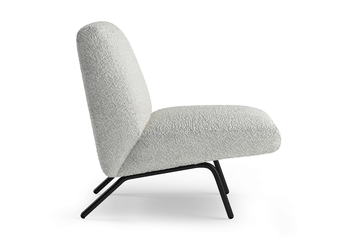 Upholstered LINO Armchair with Black Base