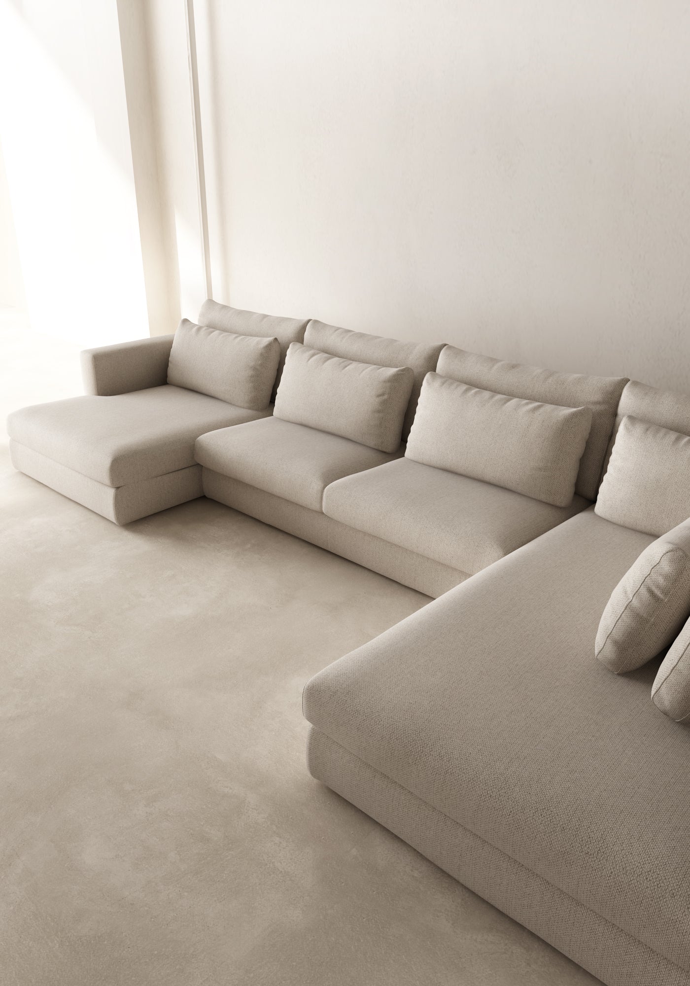 NUVIA Upholstered Right-Hand Modular Sofa for 6 People