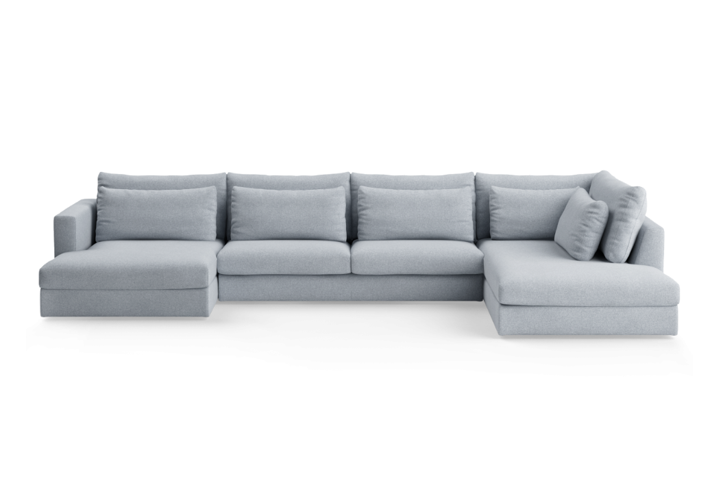 NUVIA Upholstered Right-Hand Modular Sofa for 6 People