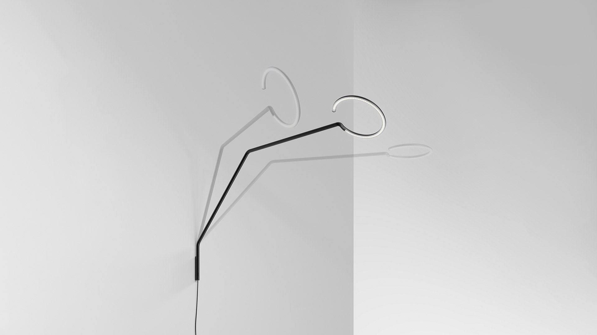 Wandleuchte mit Arm VINE LIGHT L schwarz