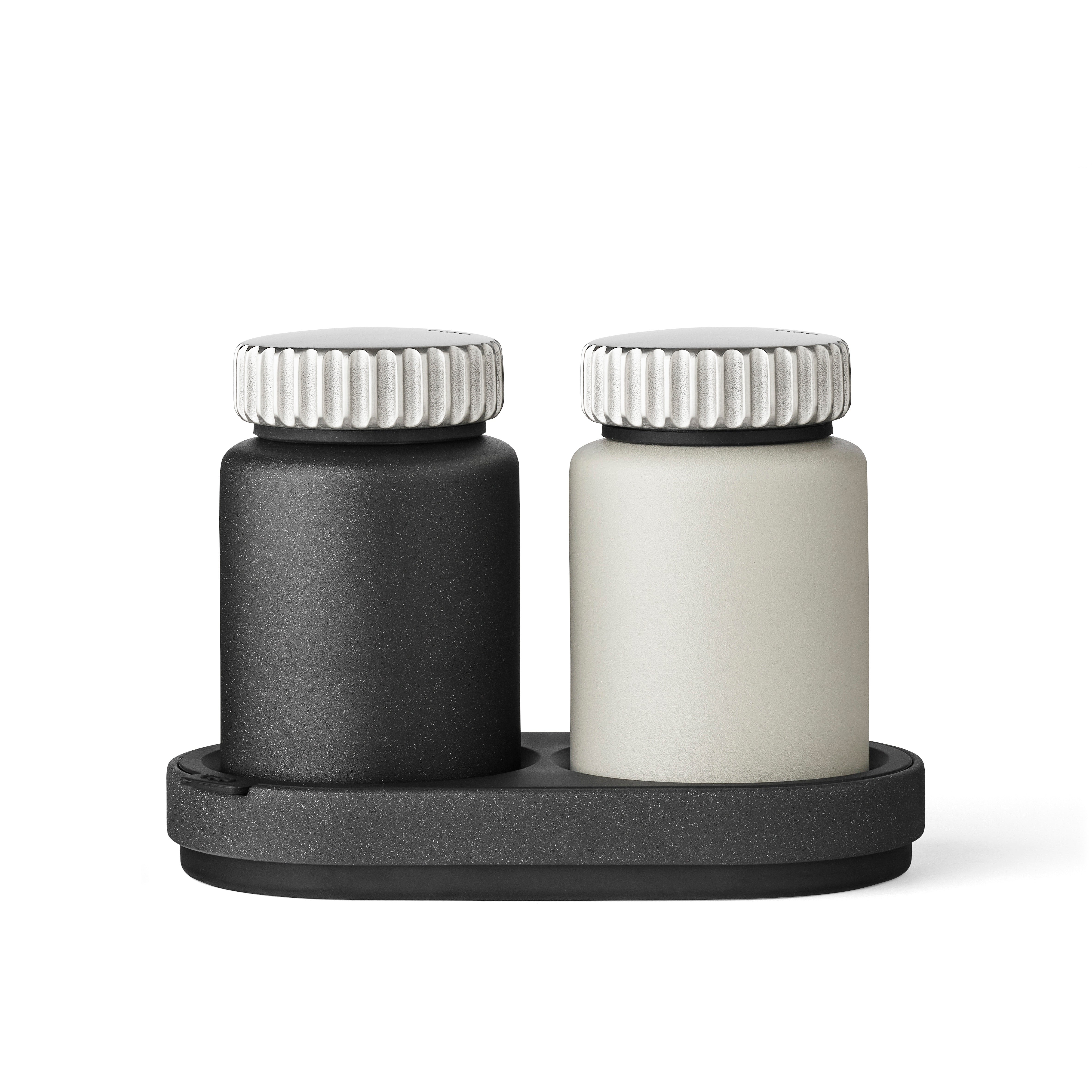 VIPP Black and Gray Salt and Pepper Shaker Set