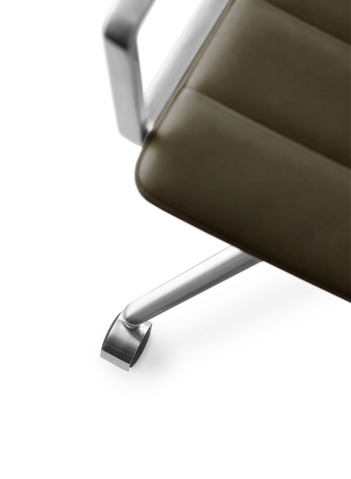 Bürostuhl 452 grüne Leder mit Metallbasis