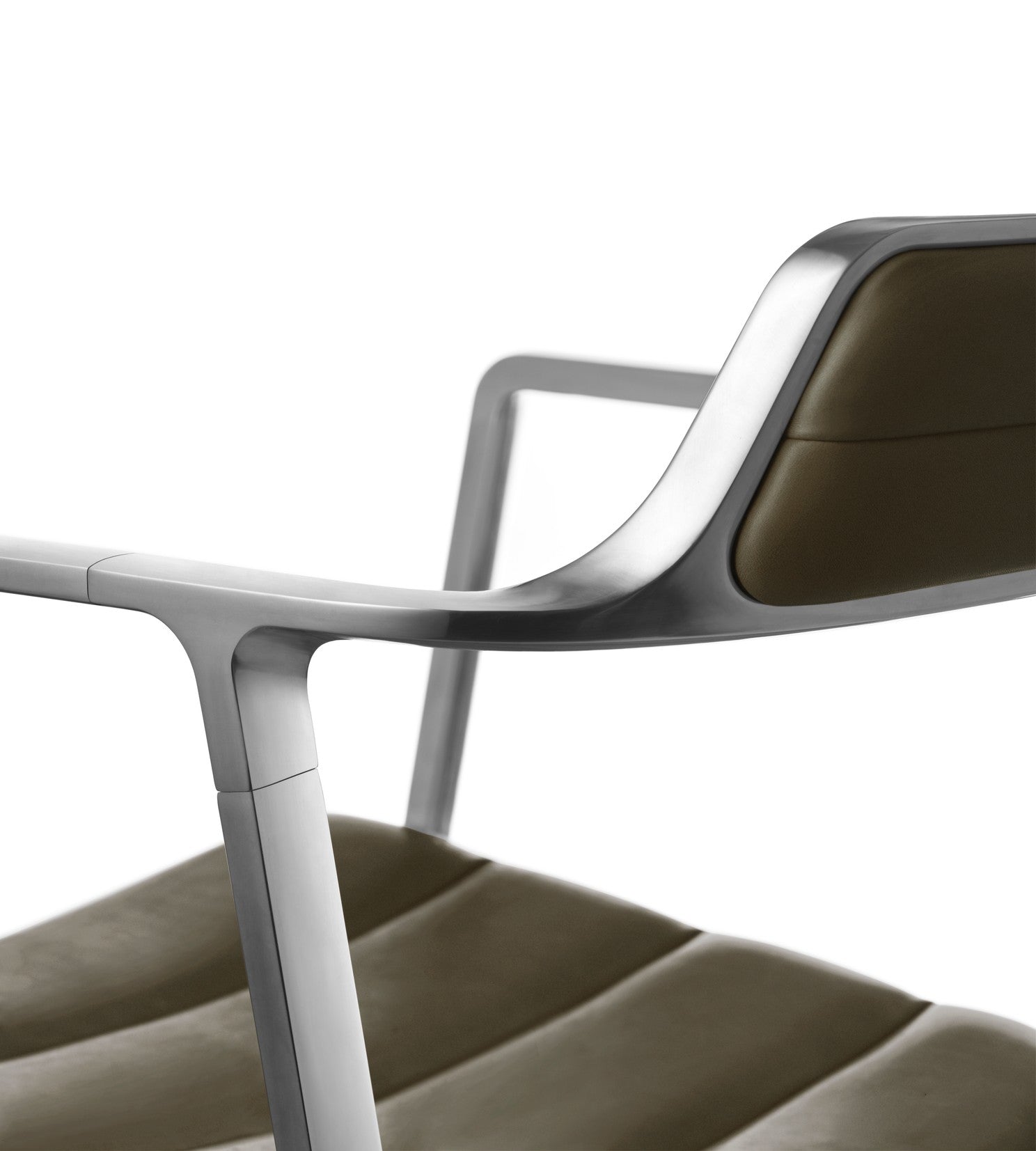 Bürostuhl 452 grüne Leder mit Metallbasis