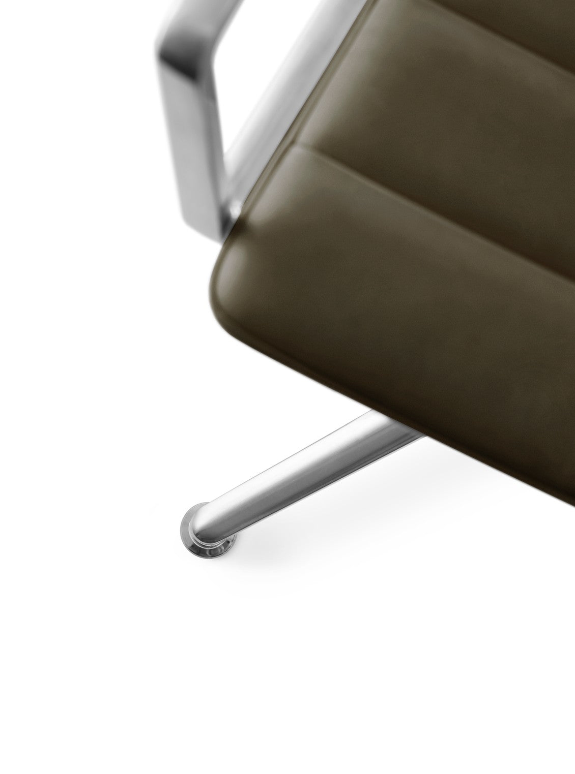 Bürostuhl 452 grüne Leder mit Metallbasis