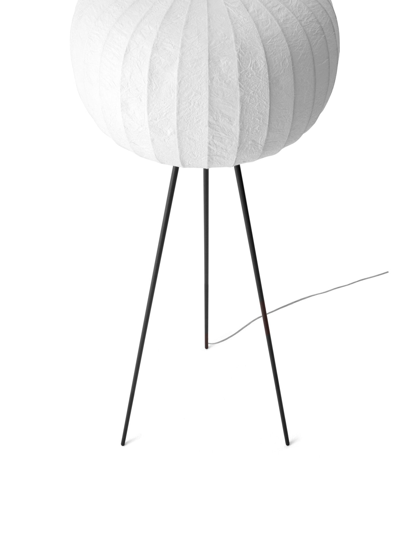 Floor lamp 581 with paper shade and dark metal base
