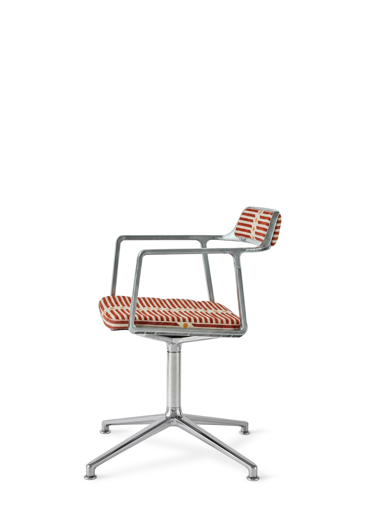 Bürostuhl 452 – MALLORCA beige und rot mit Metallbasis