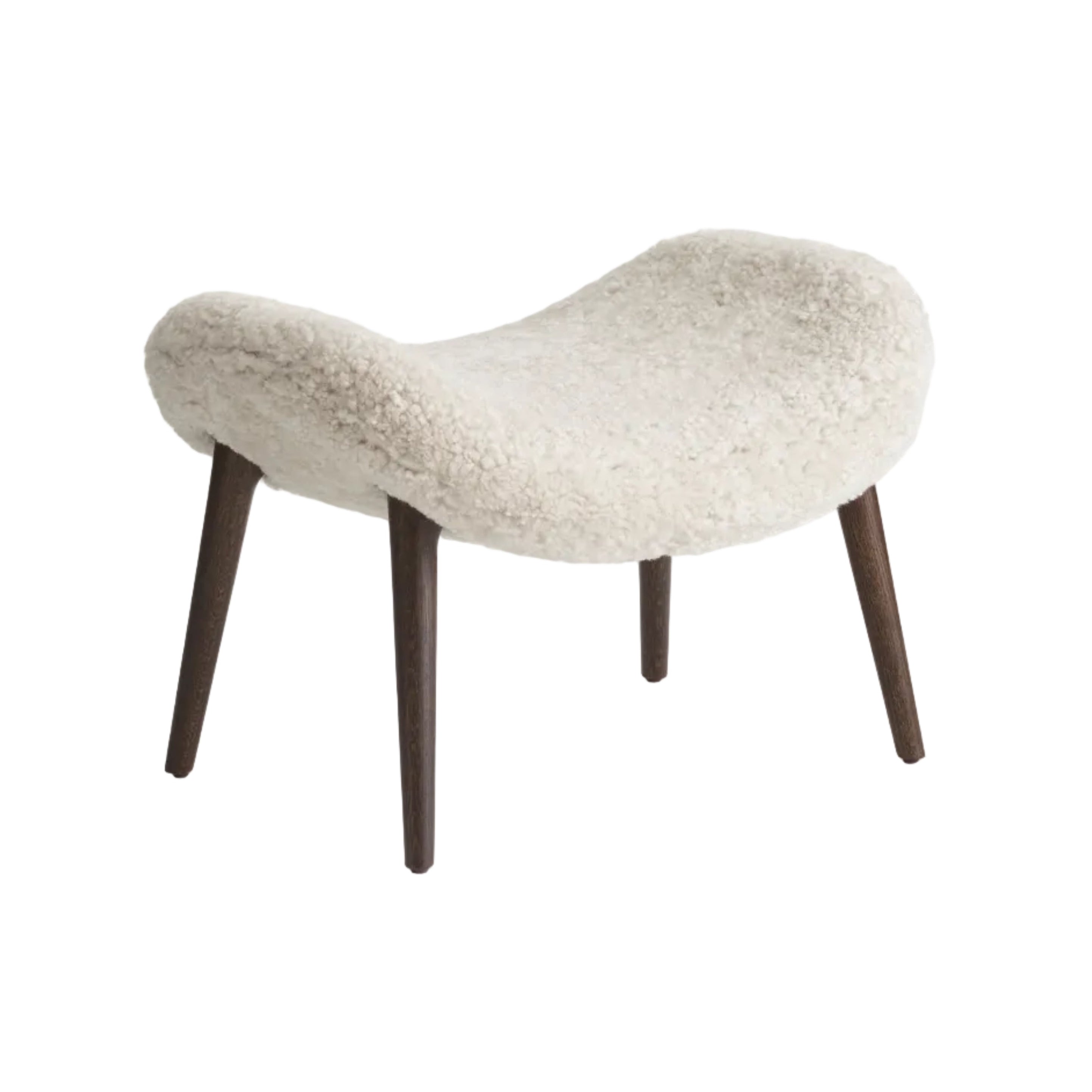 Lodge Cream Sheep Footrest with Dark Oak Base