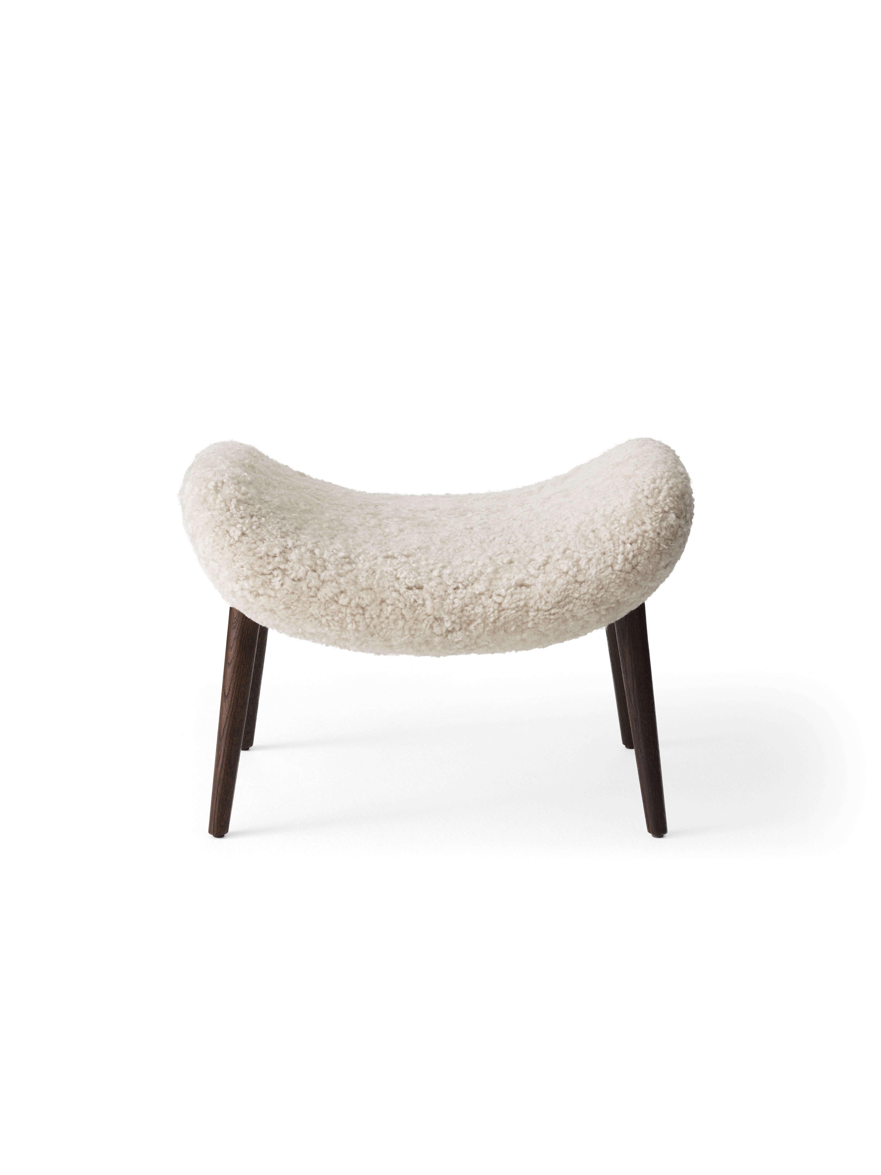 Lodge Cream Sheep Footrest with Dark Oak Base