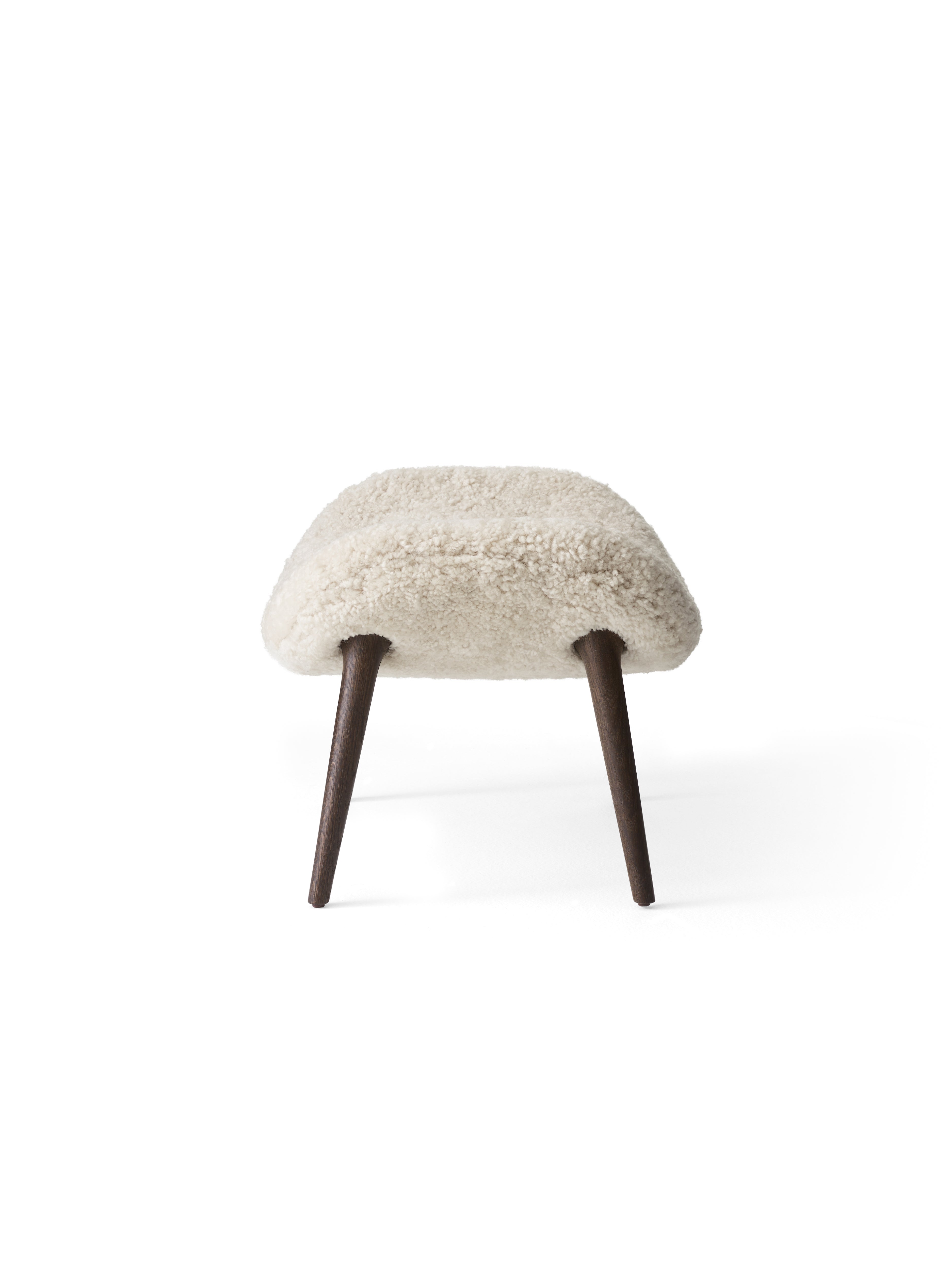 Lodge Cream Sheep Footrest with Dark Oak Base