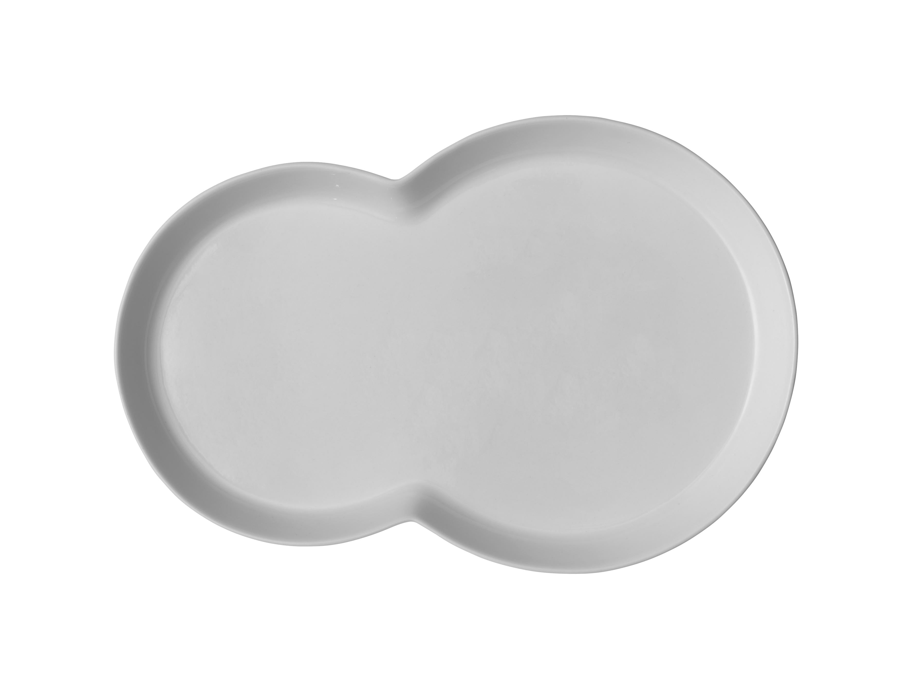 Set aus zwei VIPP-Brunchtellern aus weißem Porzellan