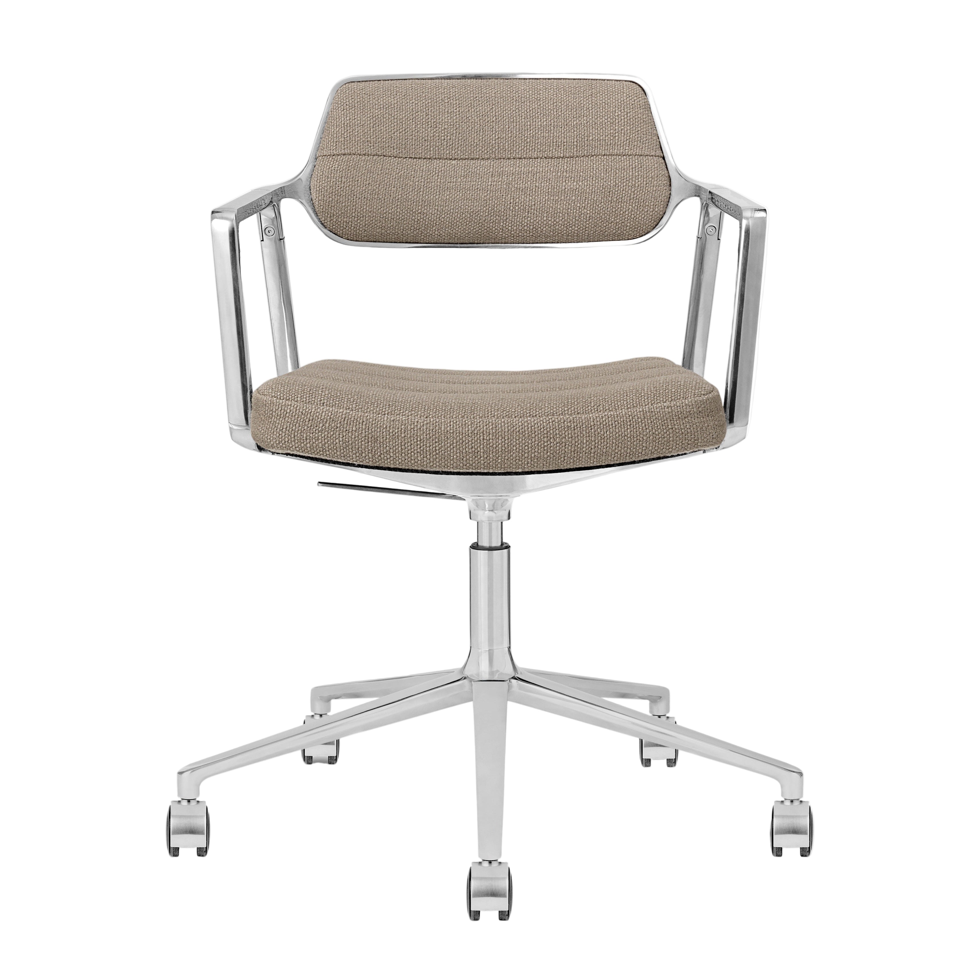 Bürostuhl 453+ sandfarbener Stoff mit Metallbasis