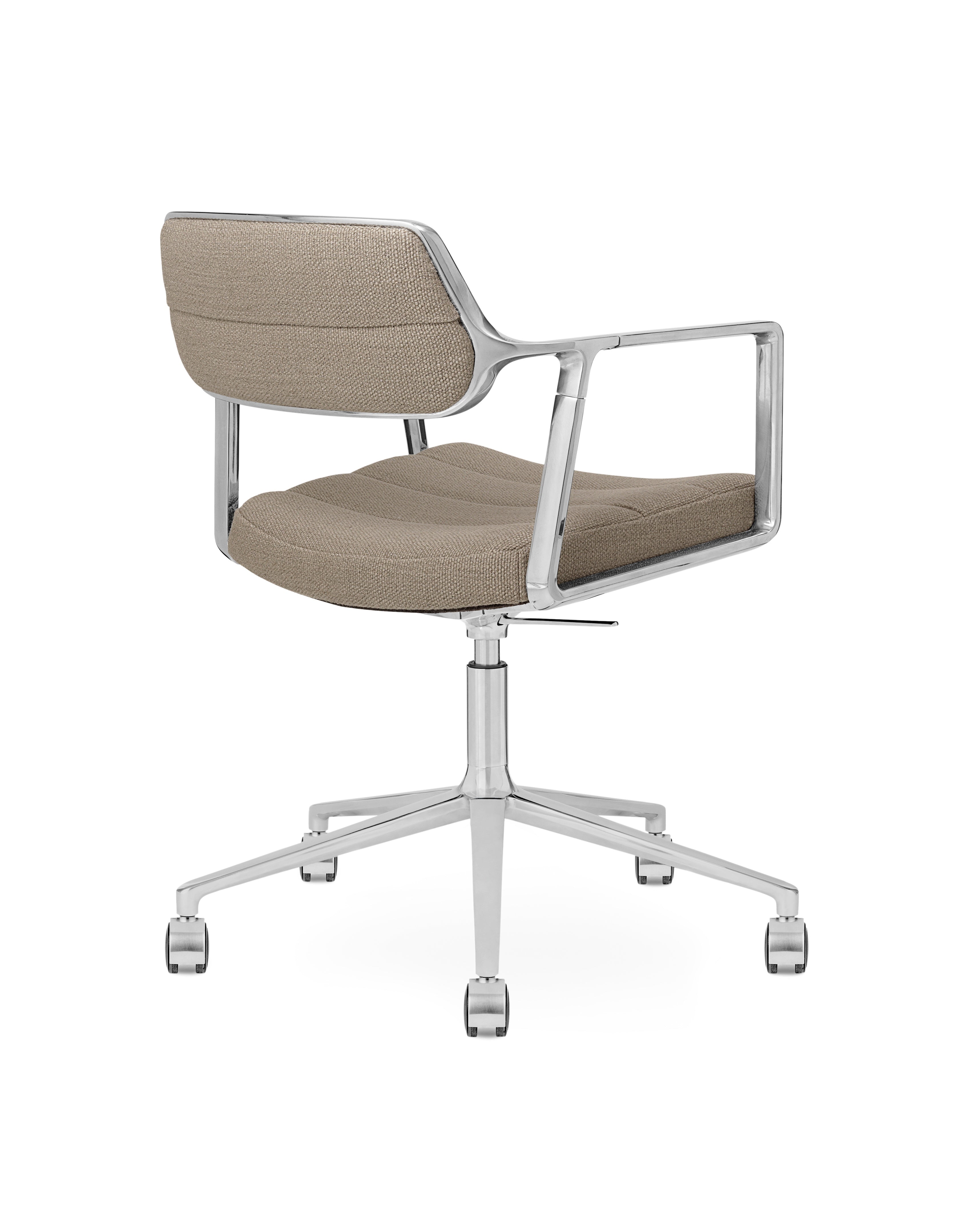 Bürostuhl 453+ sandfarbener Stoff mit Metallbasis
