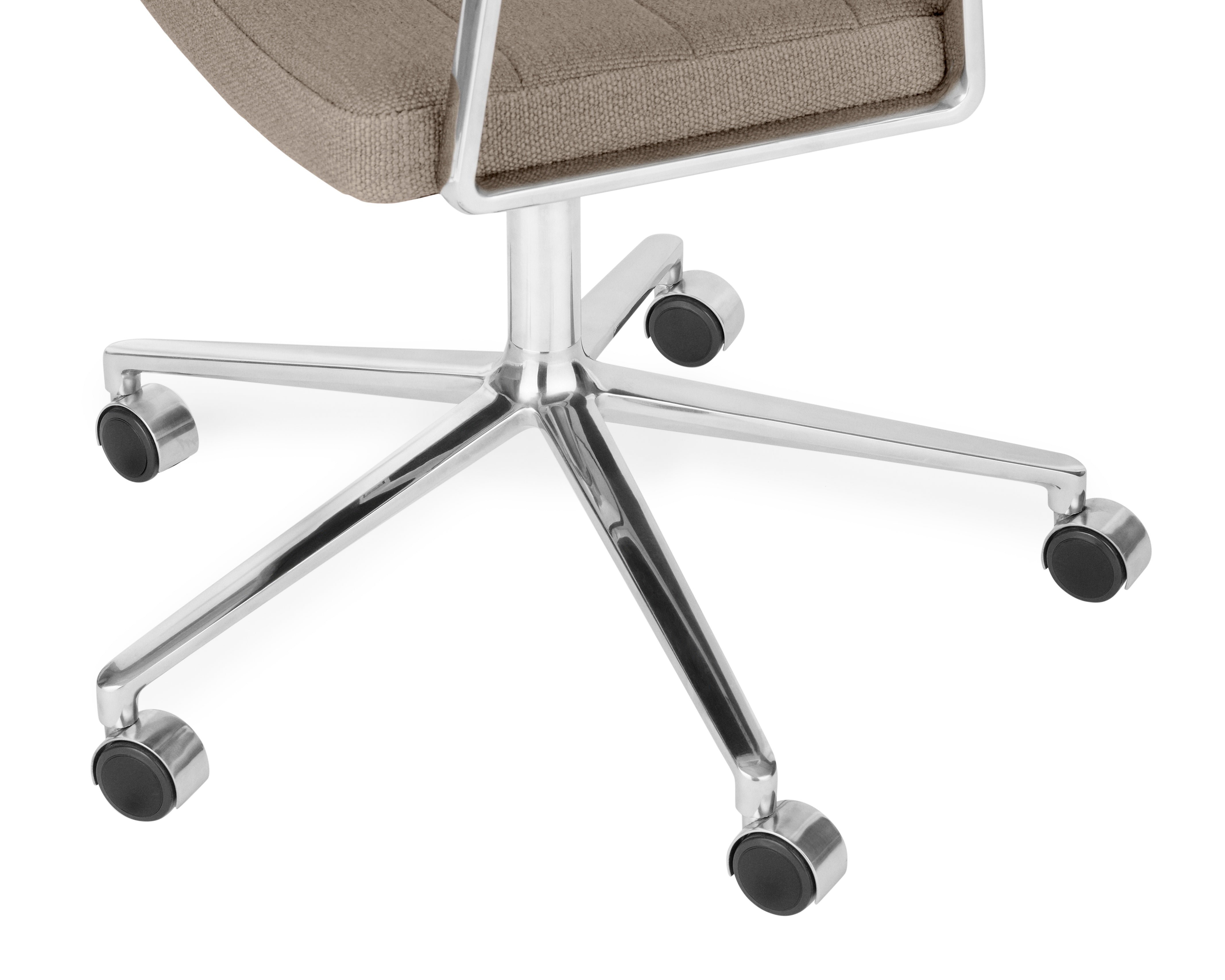 Bürostuhl 453+ sandfarbener Stoff mit Metallbasis