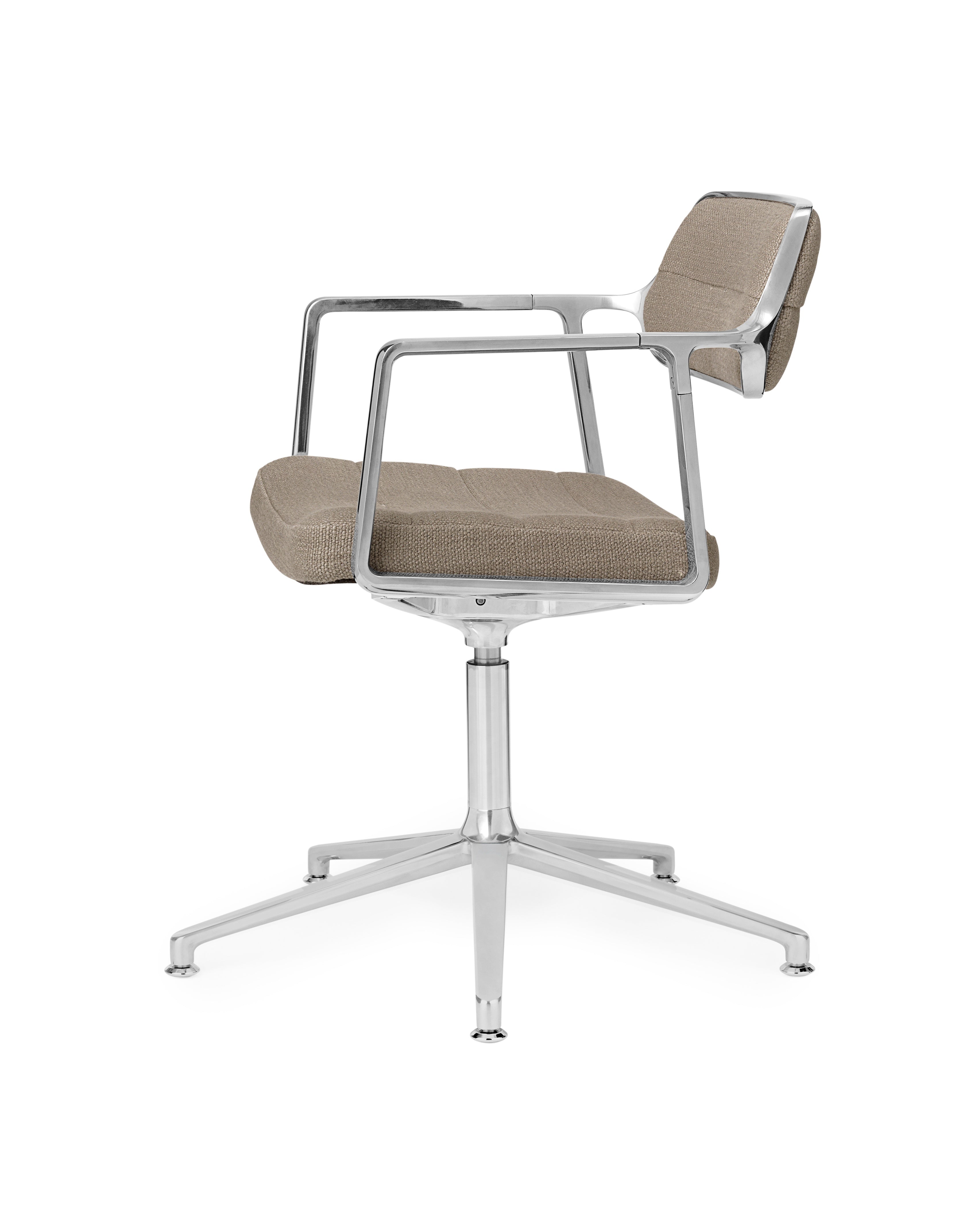 Bürostuhl 453+ sandfarbener Stoff mit Metallbasis
