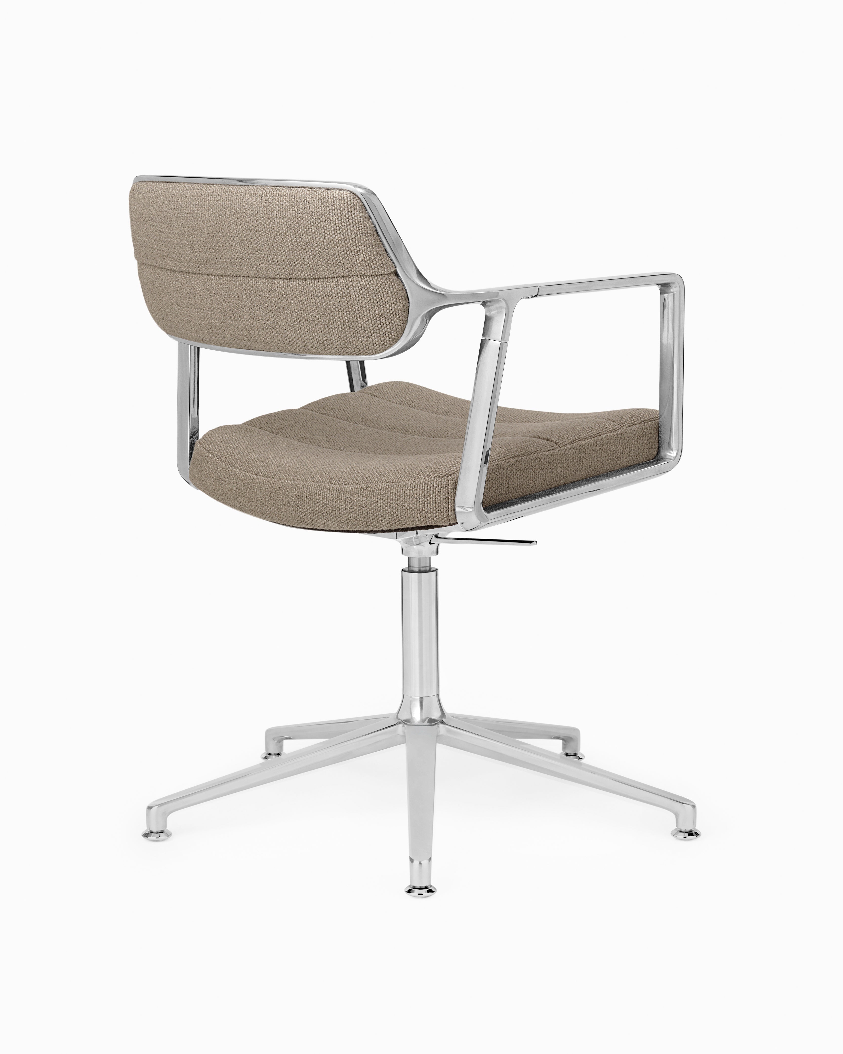 Bürostuhl 453+ sandfarbener Stoff mit Metallbasis