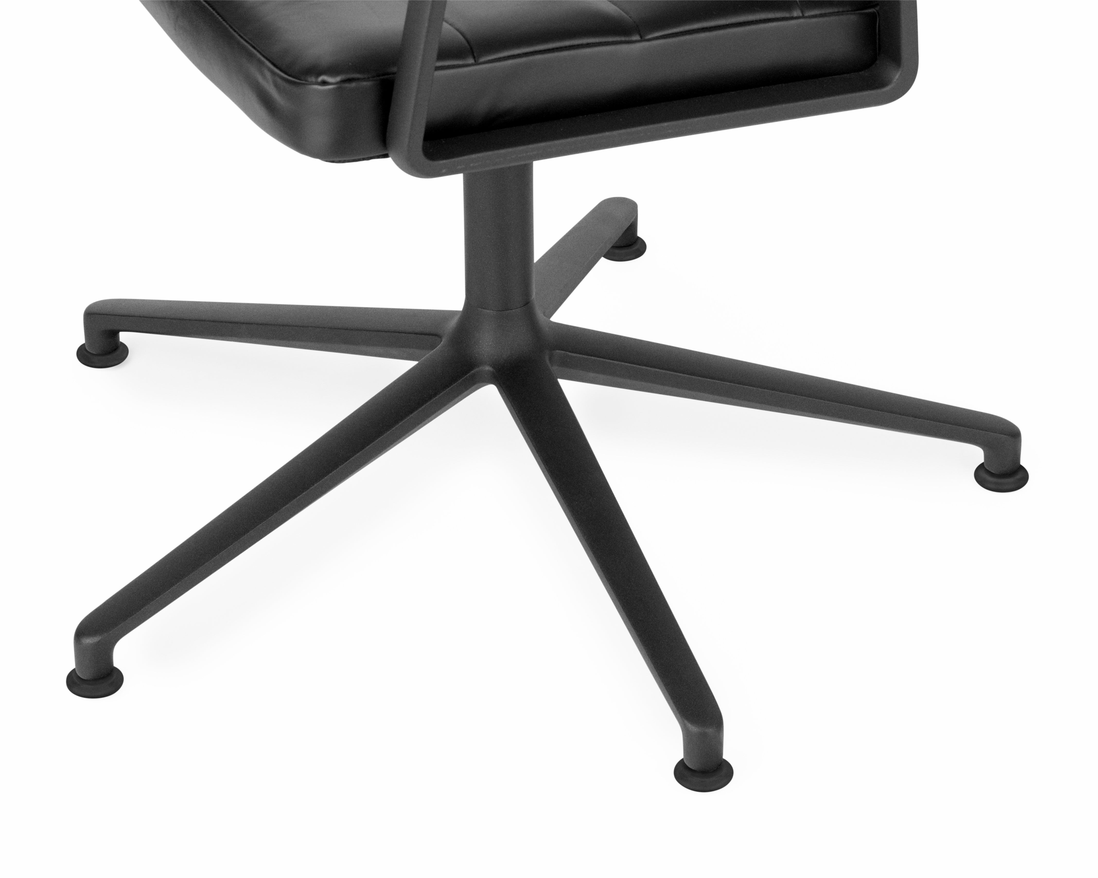 Bürostuhl 453+ schwarze Leder mit schwarzem Metallgestell