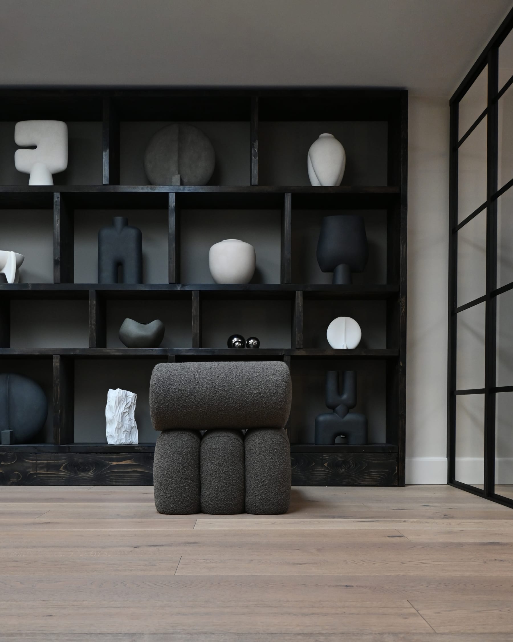 FOKU Sessel graubraun Bouclé