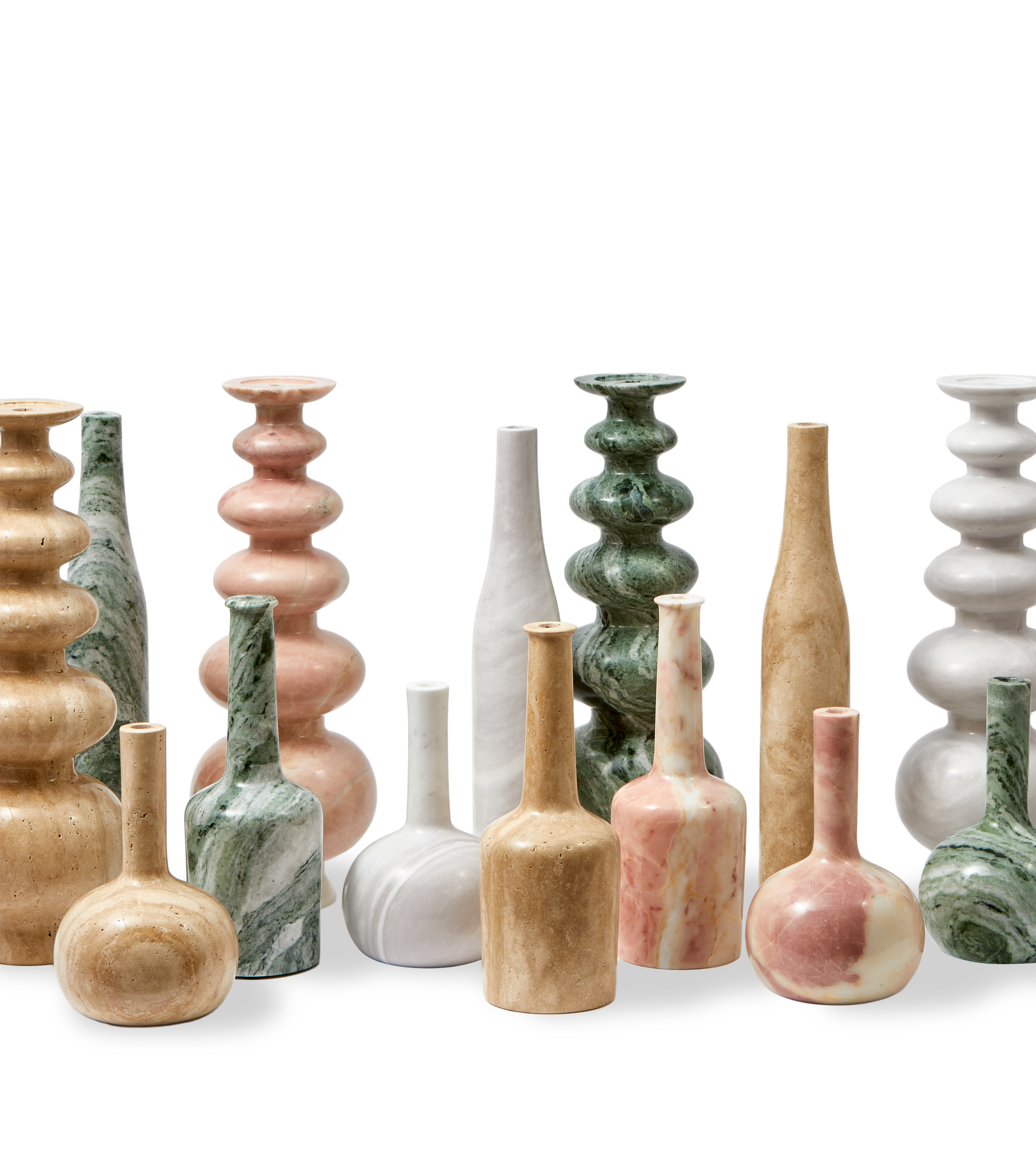 HERITAGE BOTTLE Kerzenständer aus weißem Marmor