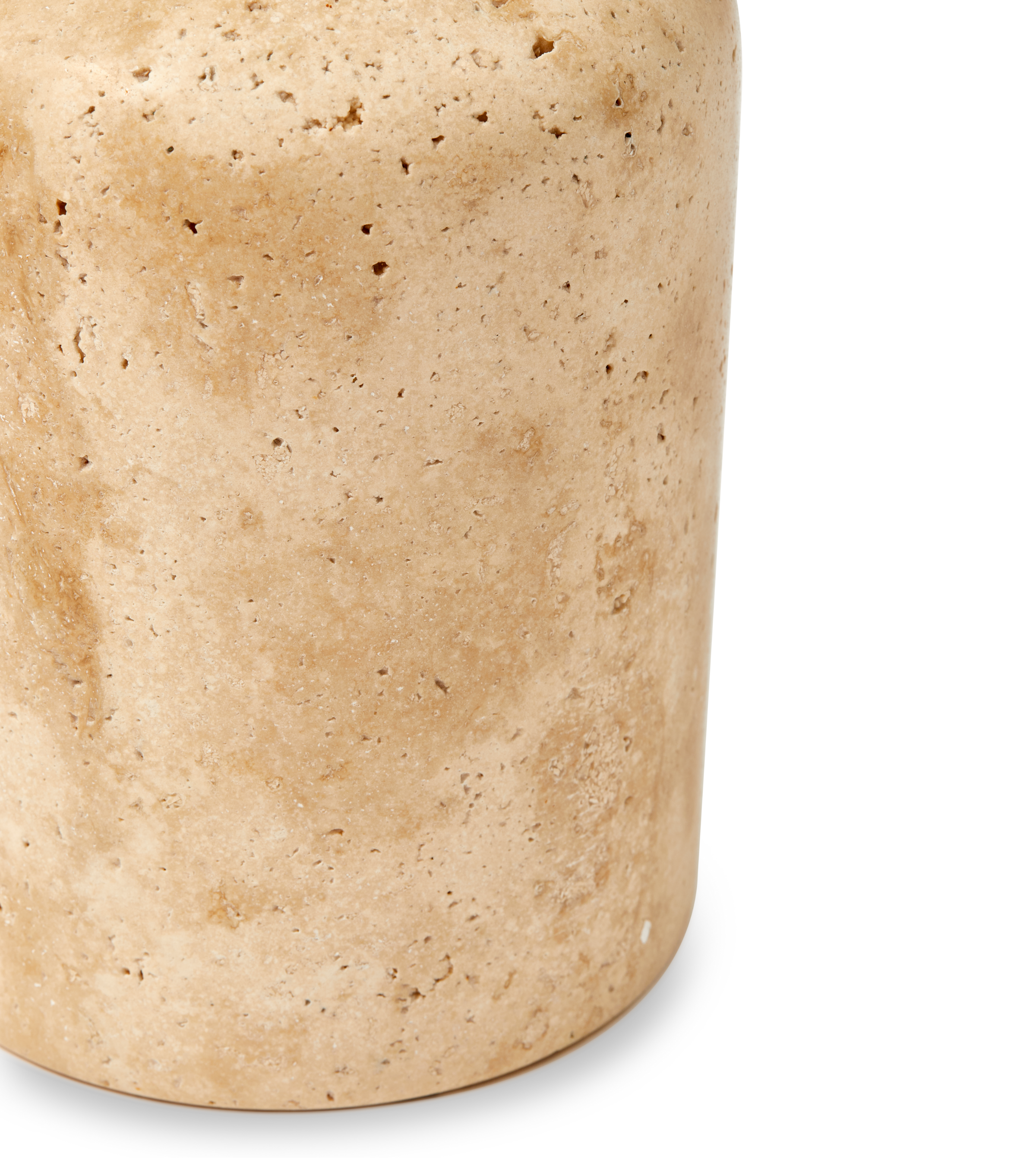 HERITAGE WHISKEY beige travertine candlestick