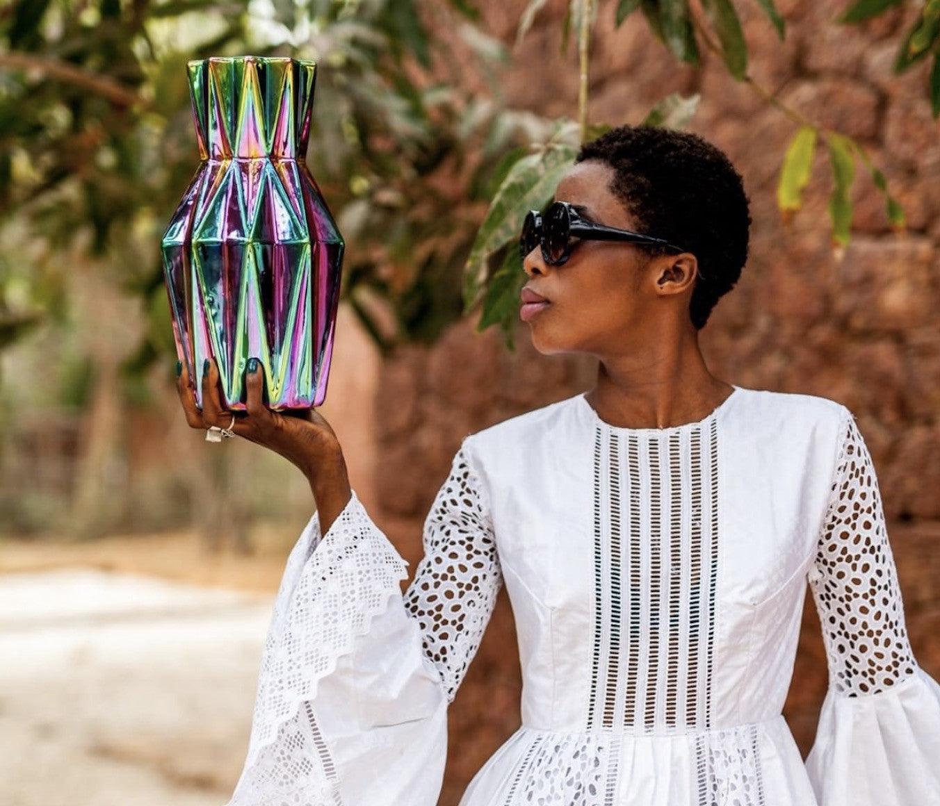 Wazon OILY FOLDS petrol Pols Potten Eye on Design