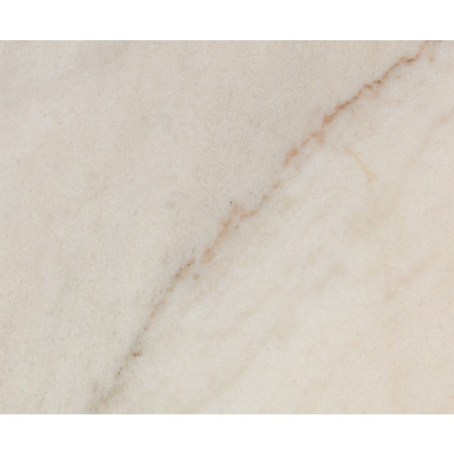 Weißer Tischrohr weißer Marmor mit einer Messingbasis