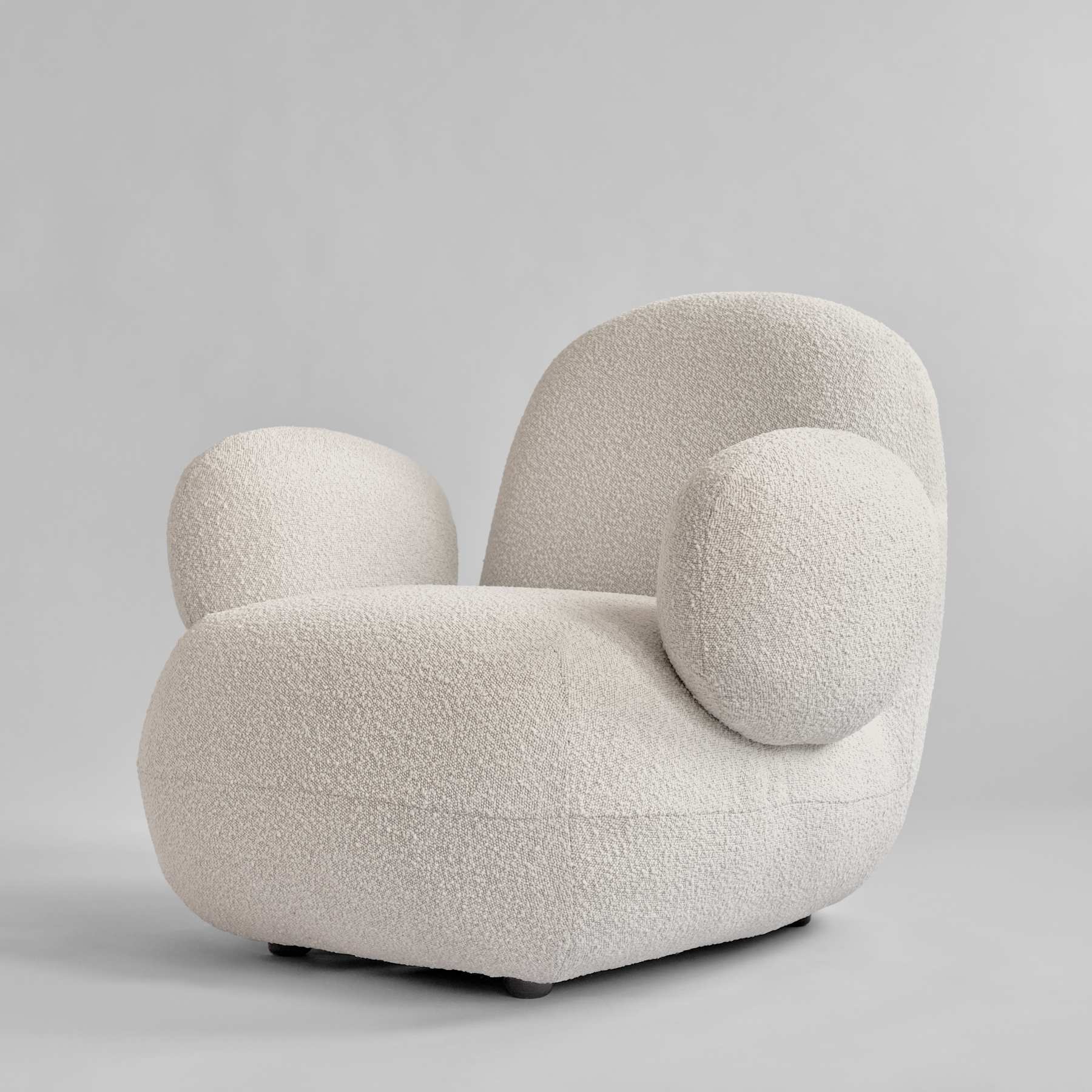 TOE FLAT armchair white bouclé