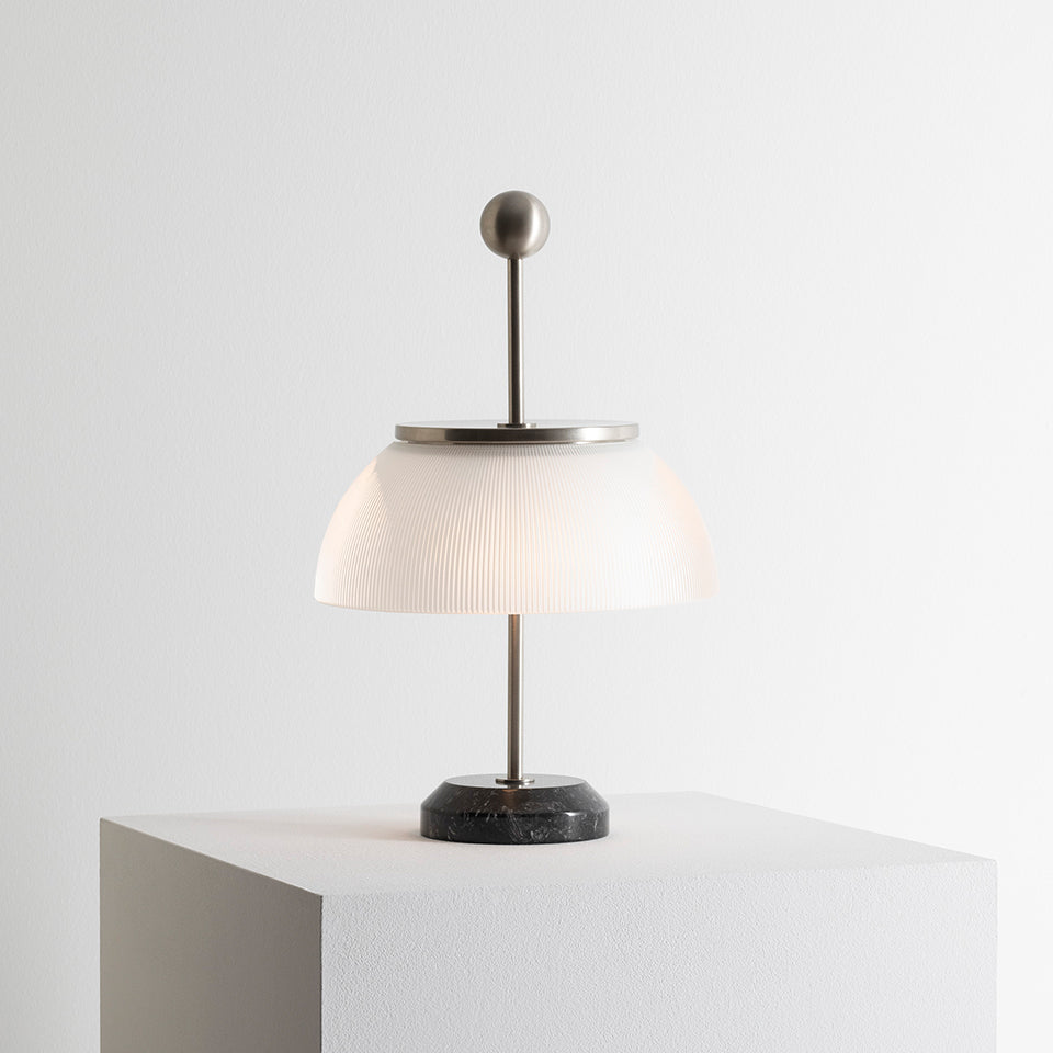 Tischlampe ALFA weiß mit Marmorsockel