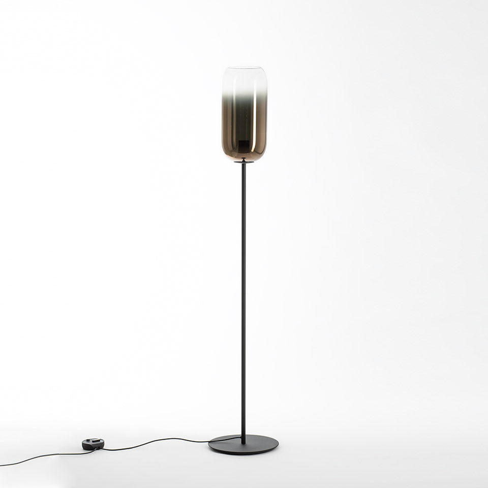 GOPLE Floor Lamp Brown with Black Base