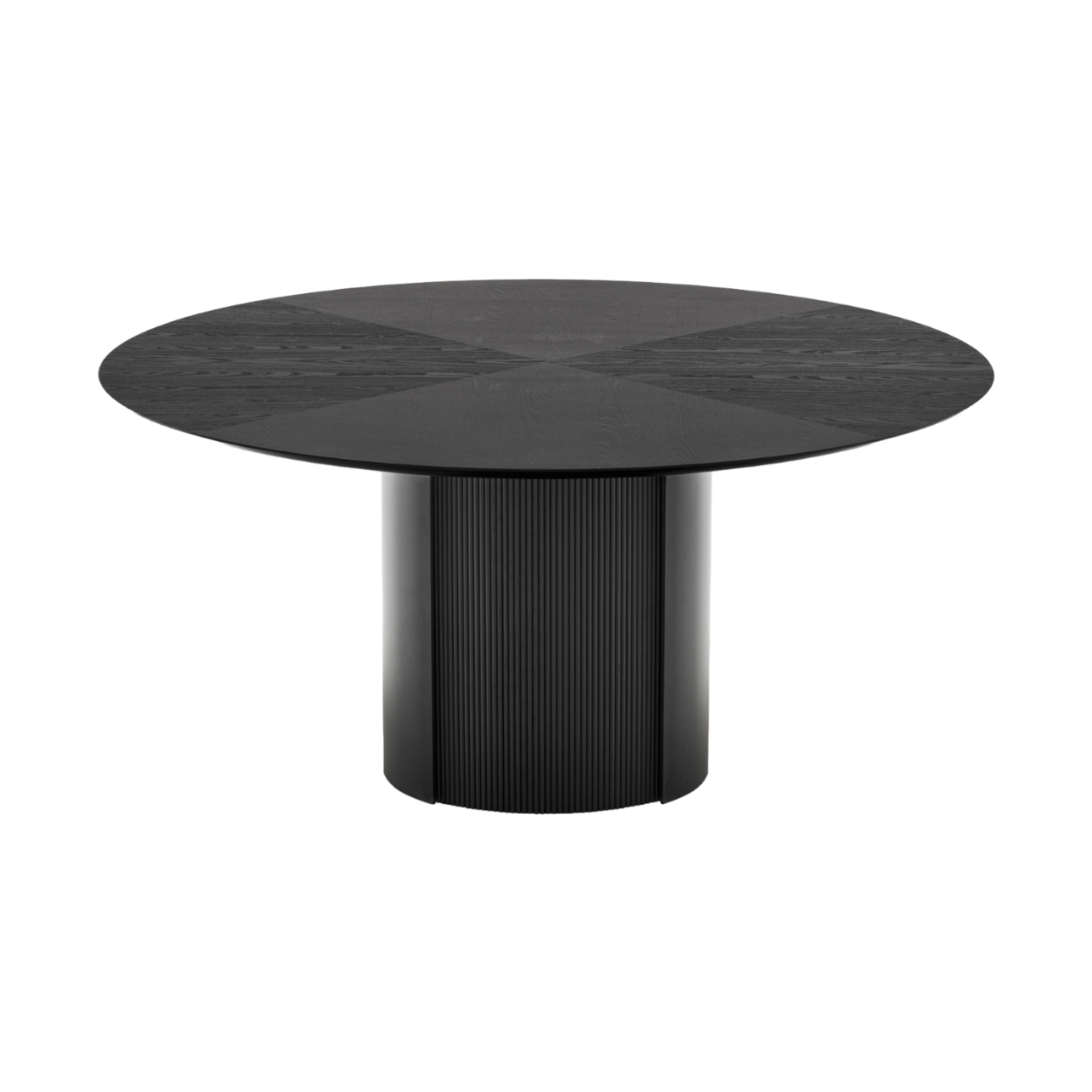 YOROI Round Table with Black Wooden Top and Black Base