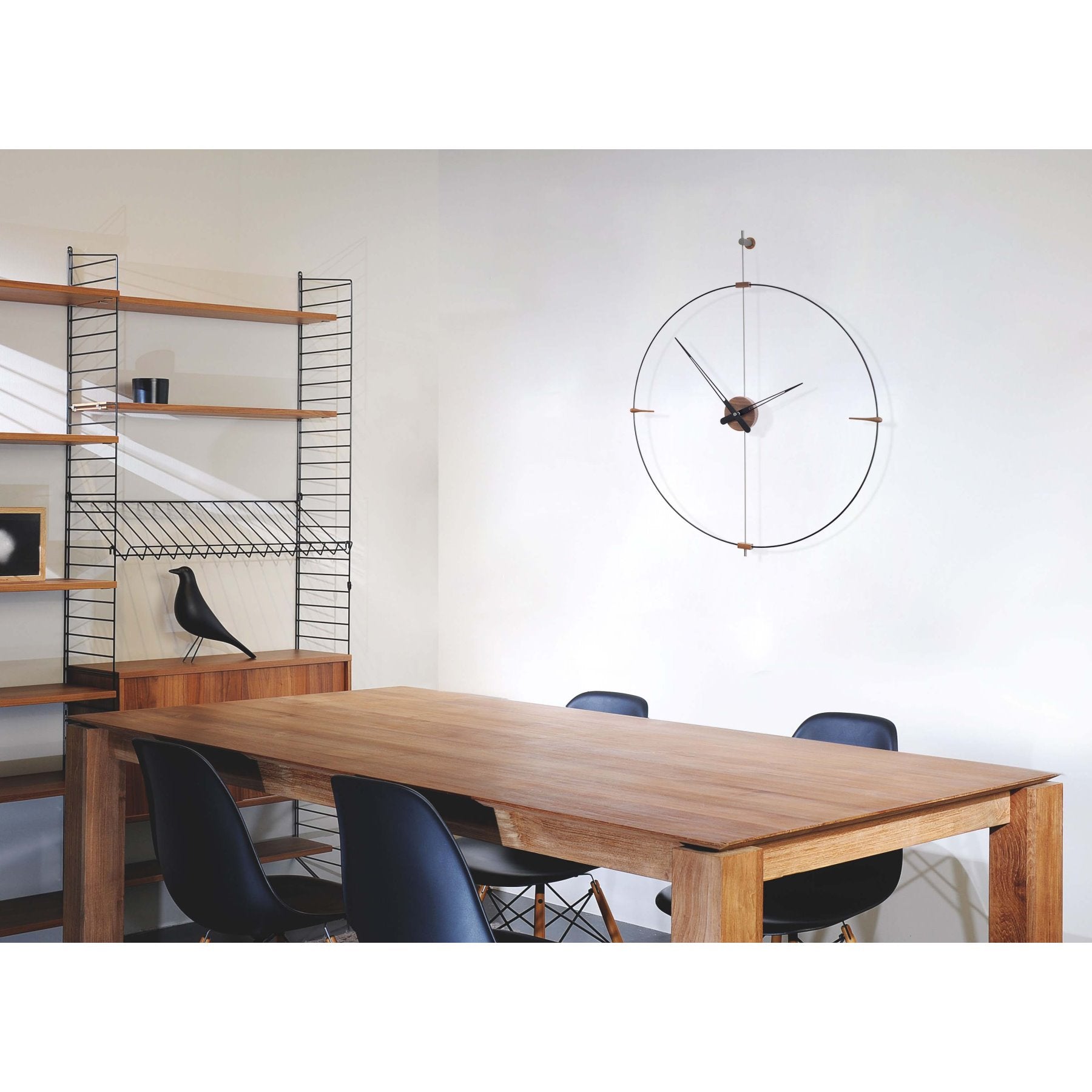 MINI BILBAO wall clock walnut wood with black