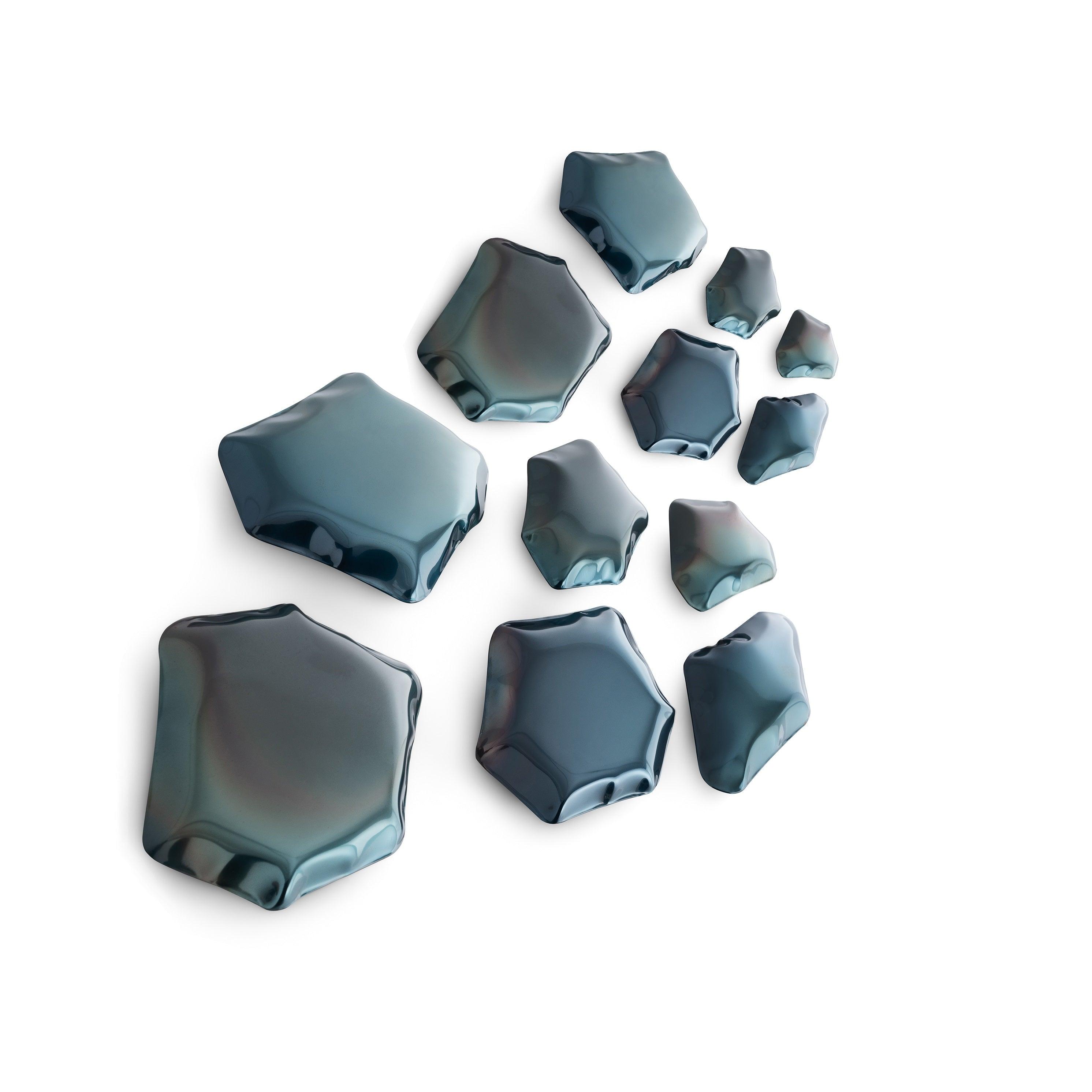 Zestaw dekoracyjnych wieszaków KAMYKI heat kosmiczny błękit Zieta Studio 12 Eye on Design