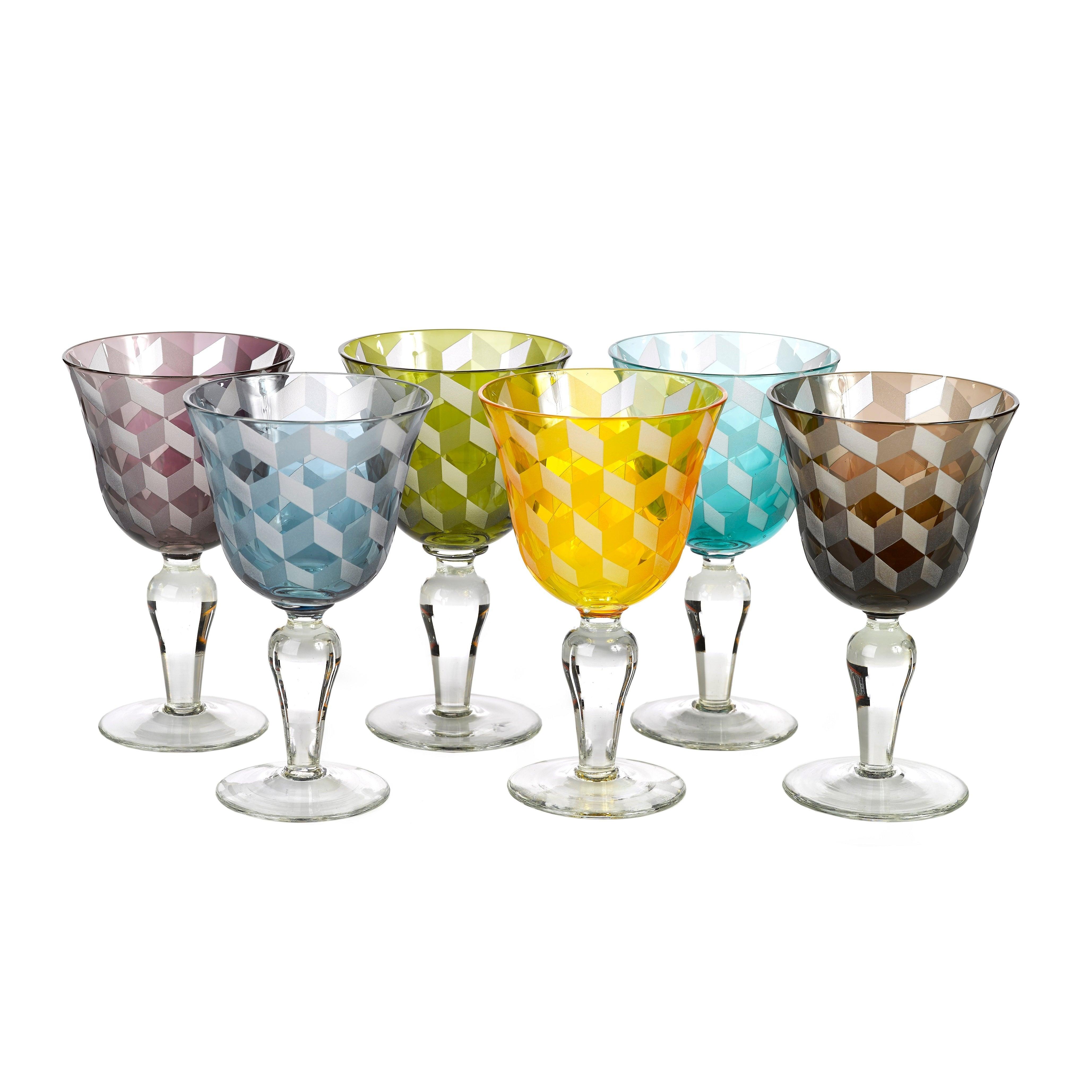 Zestaw kieliszków do wina BLOCKS kolorowy Pols Potten Eye on Design